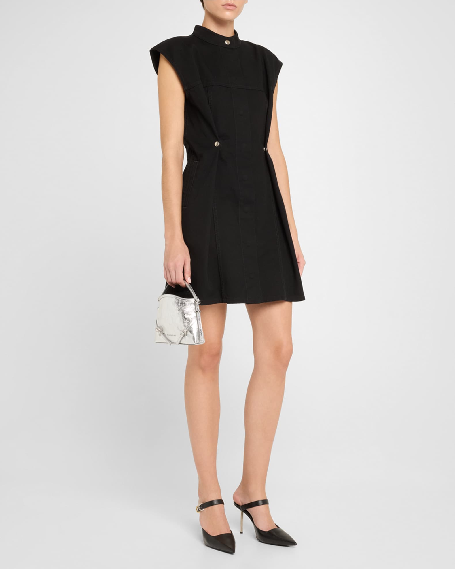 Givenchy Voyou Nano Top-Handle Bag in Metallic Leather