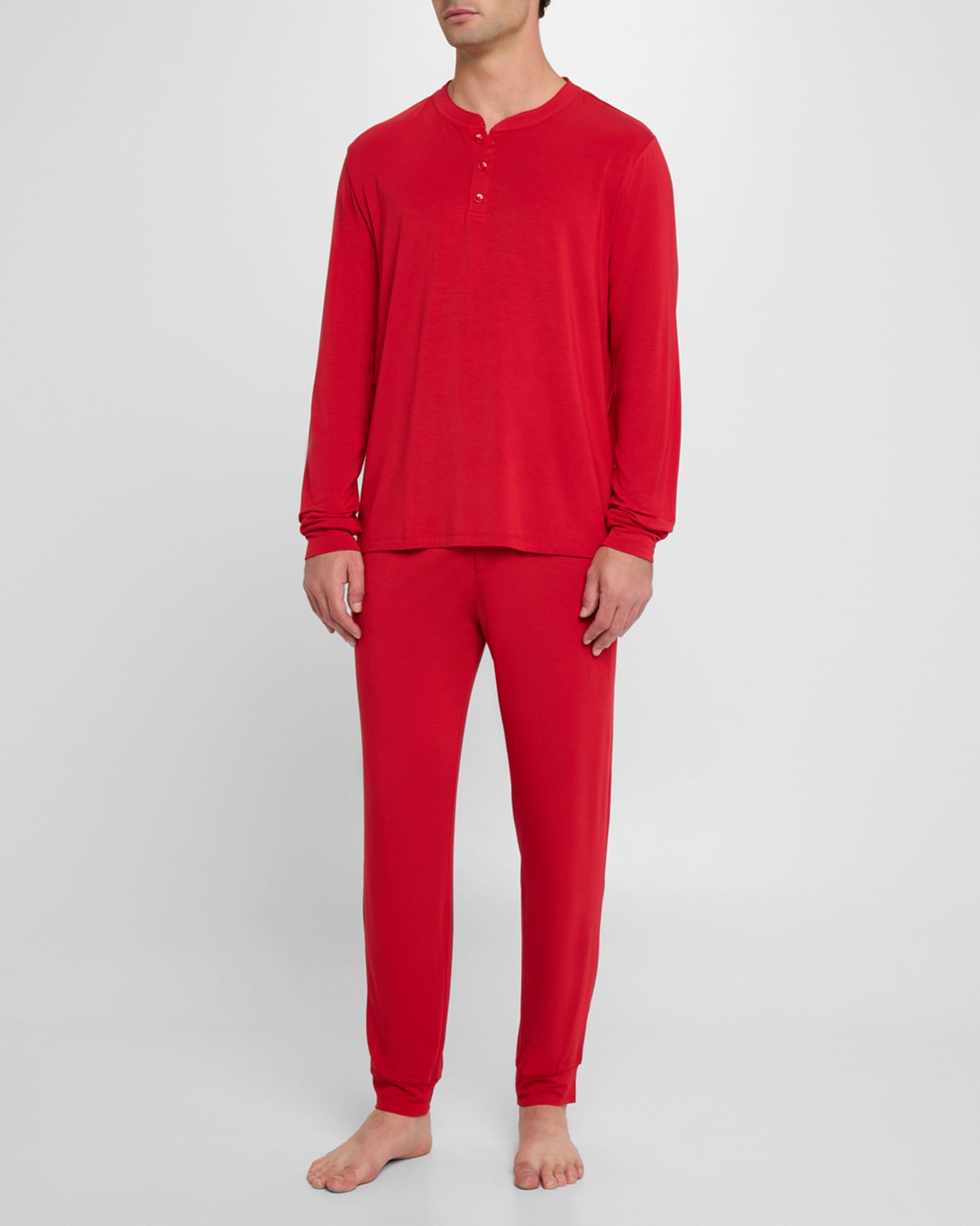 Men s Henry Ribbon Gifting Long Pajama Set
