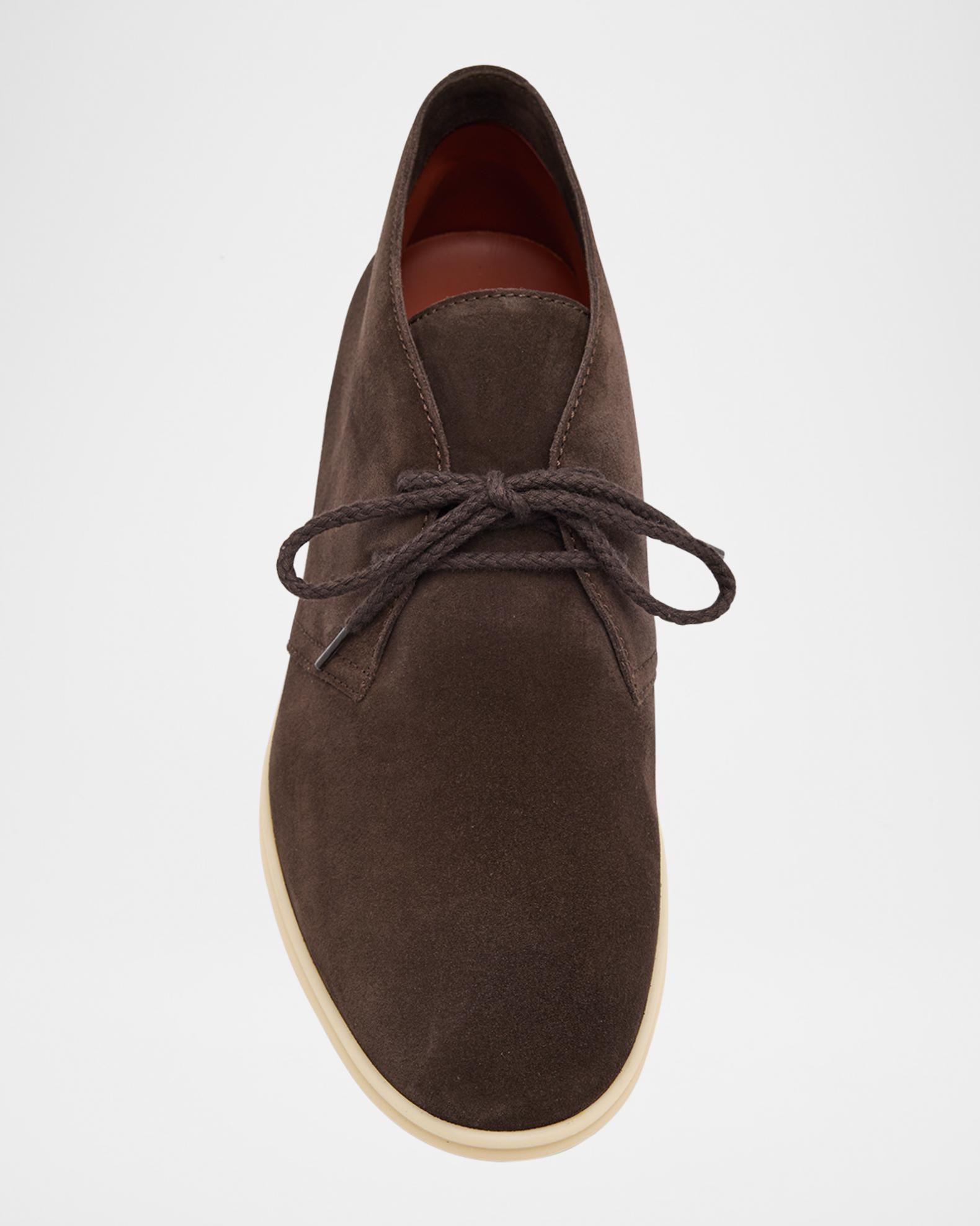 Loro Piana Suede Chukka Boots in Rich Brown Loro Piana - Open Walk Chocolate Brown Chukka Boot main image 3