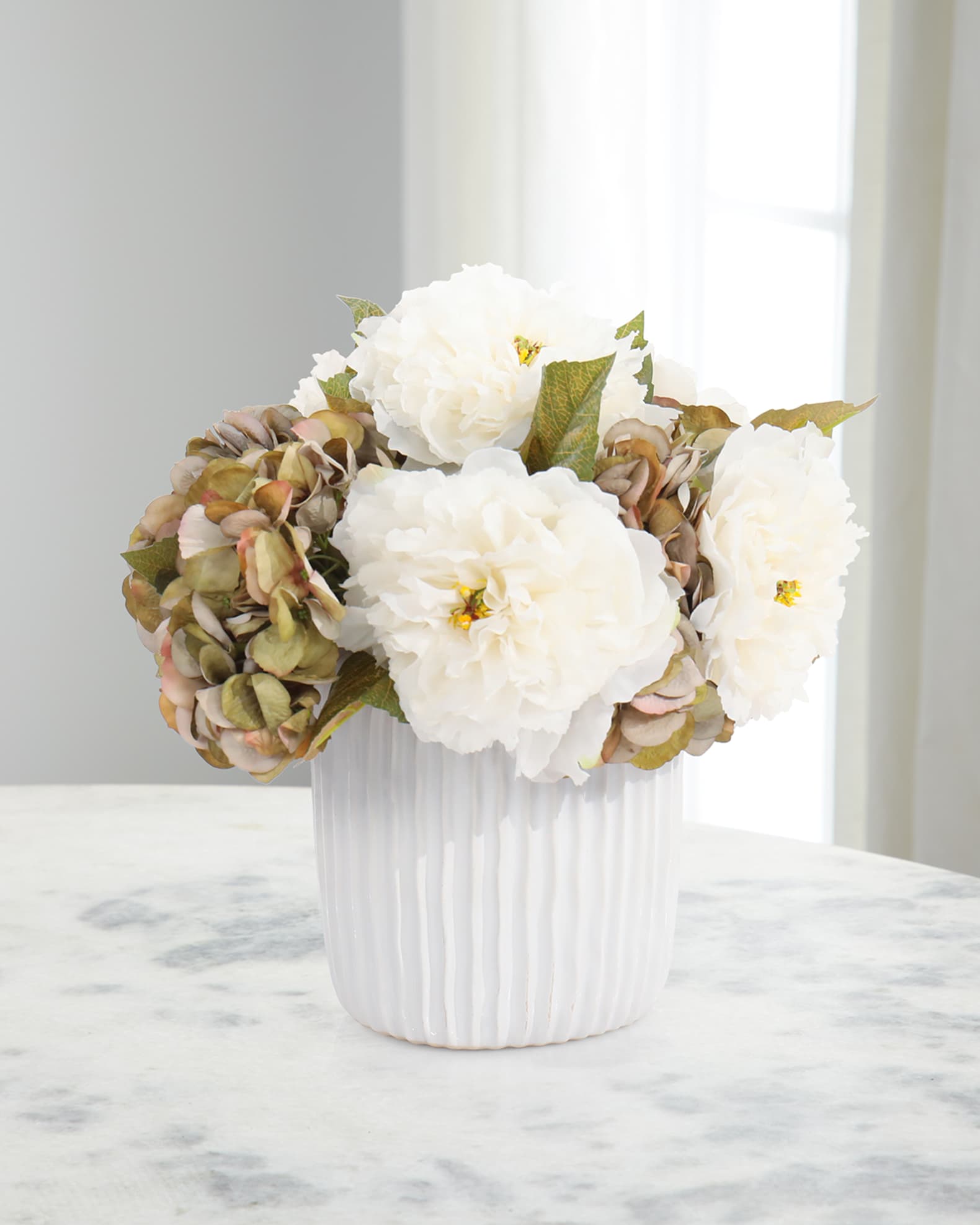Winter Sand 13" Faux Floral Arrangement in Vase 0
