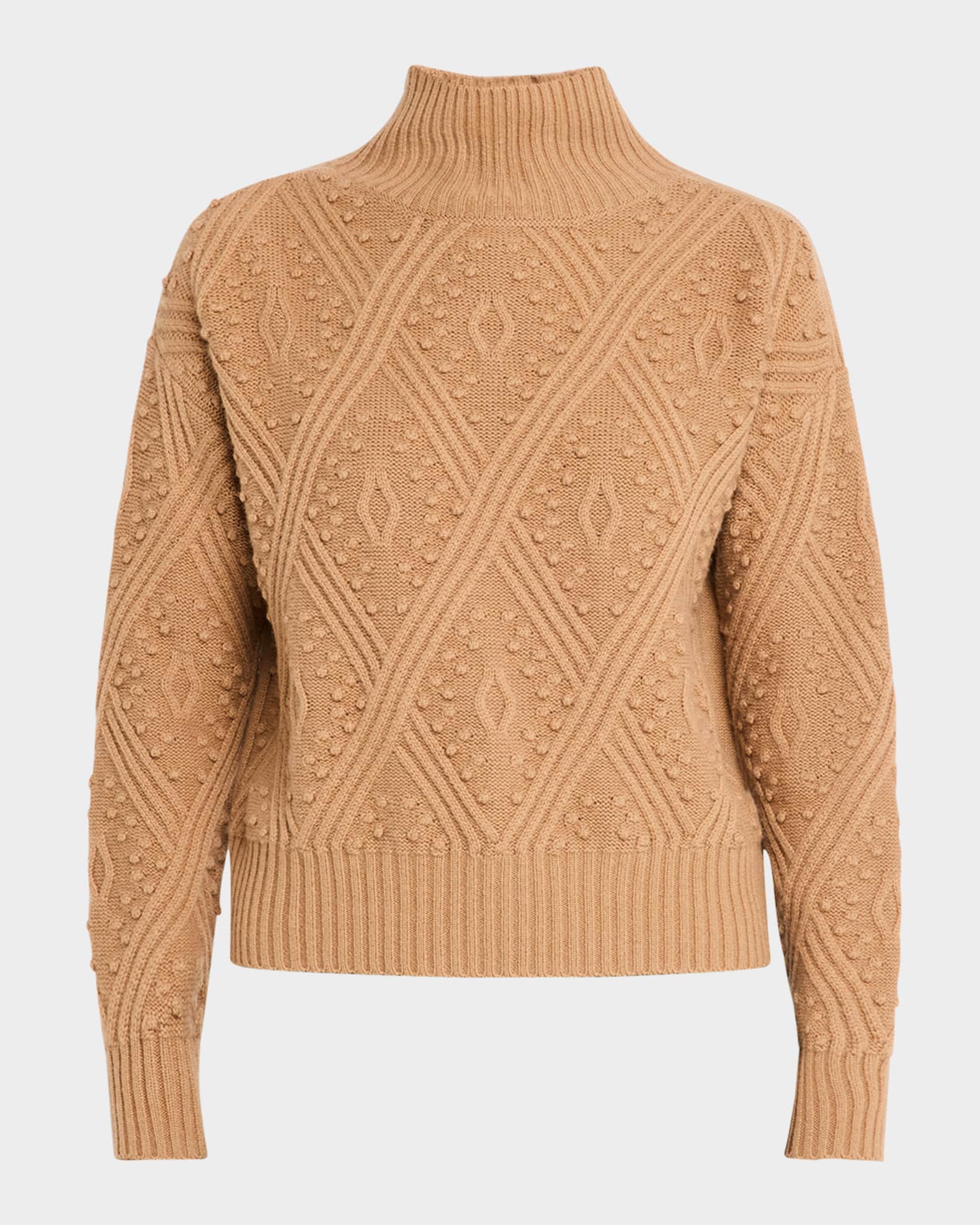 Max Mara Studio Panino Mixed Stitch Turtleneck Sweater Neiman Marcus