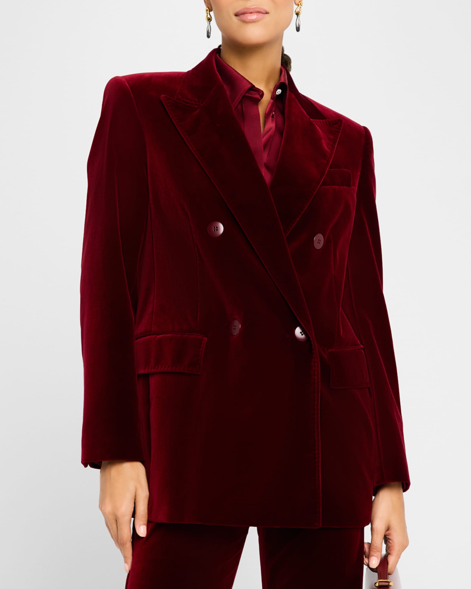 Digione Double Breasted Cotton Velvet Jacket