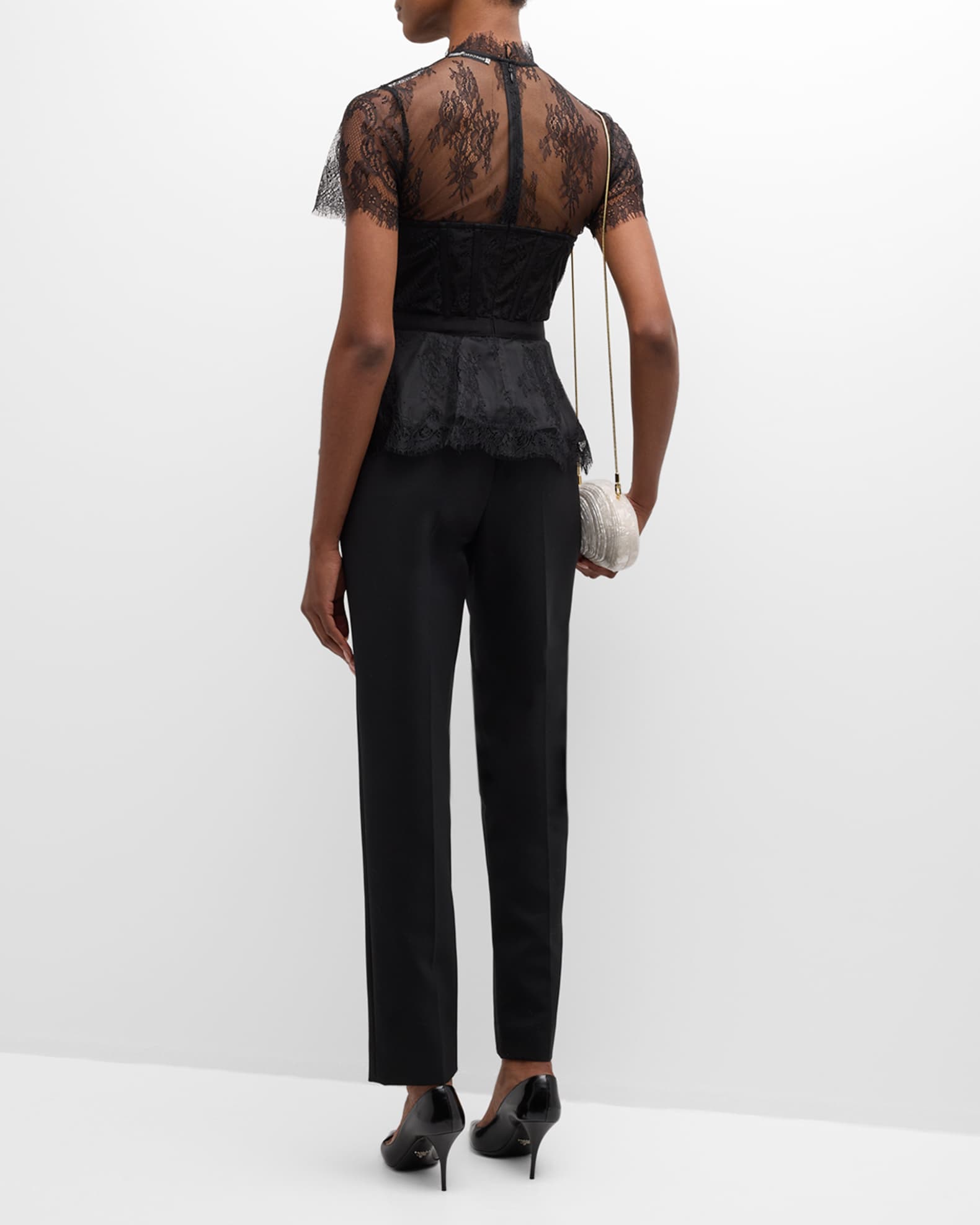 ACKA新品jacquard peplum bustier（black）完売品 Lace Peplum Bustier | White House Black Market