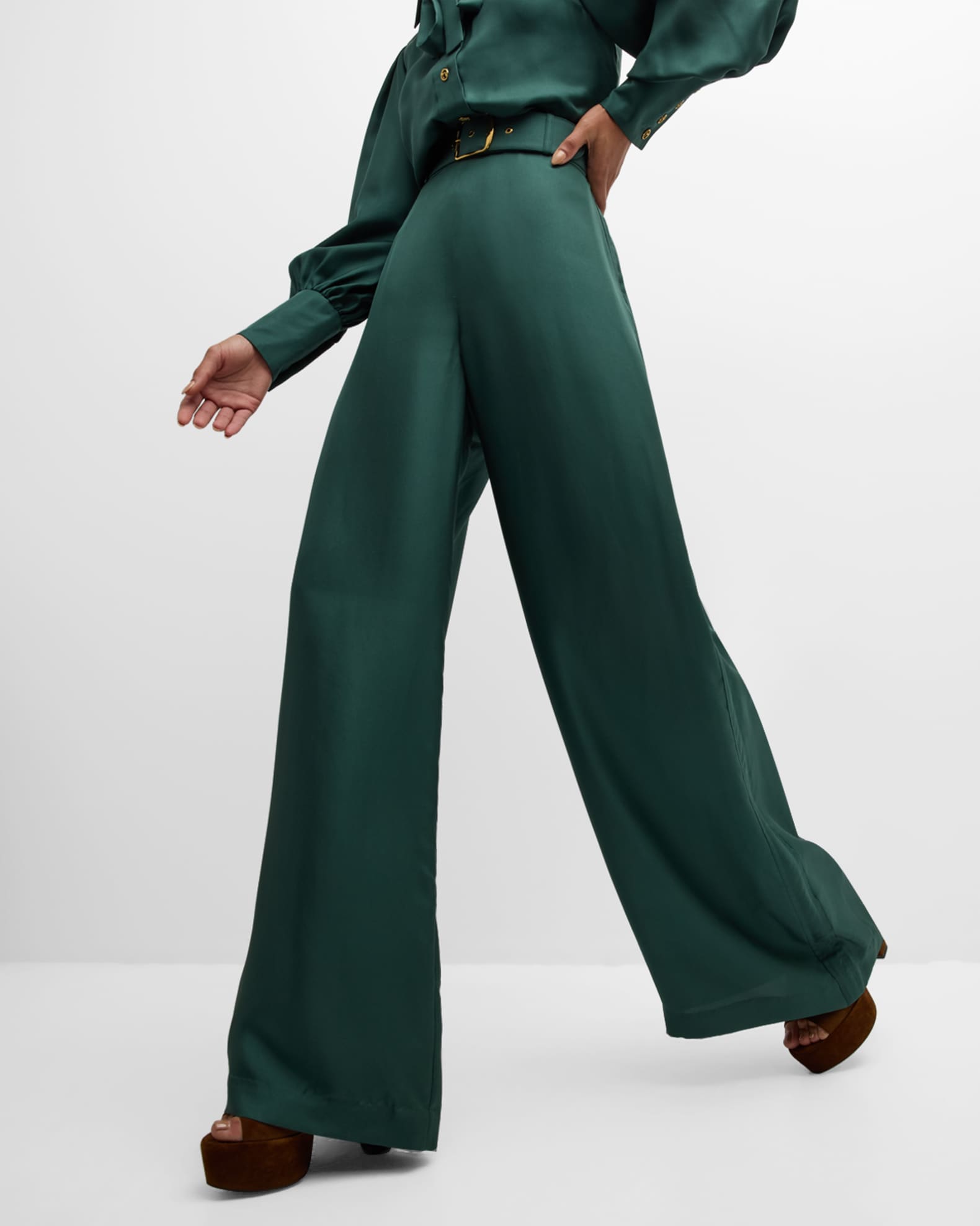 Zimmermann Illustration Belted Silk Pants | Neiman Marcus