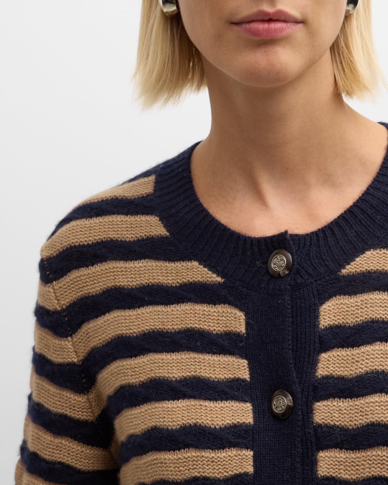 AUTUMN CASHMERE CARDIGAN W/LACE TRIM