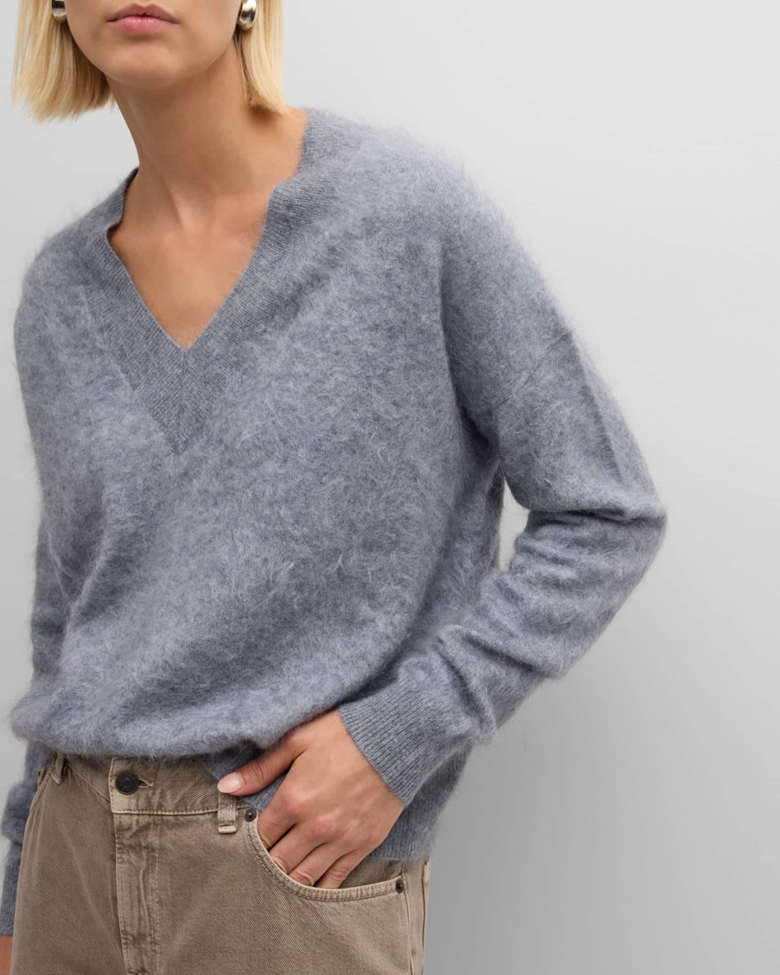 Fuzzy cashmere sweater online
