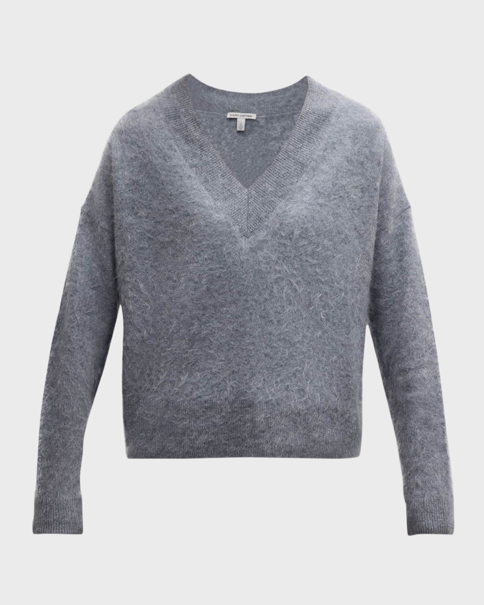 Autumn Cashmere V Neck Fuzzy Cashmere Sweater Neiman Marcus