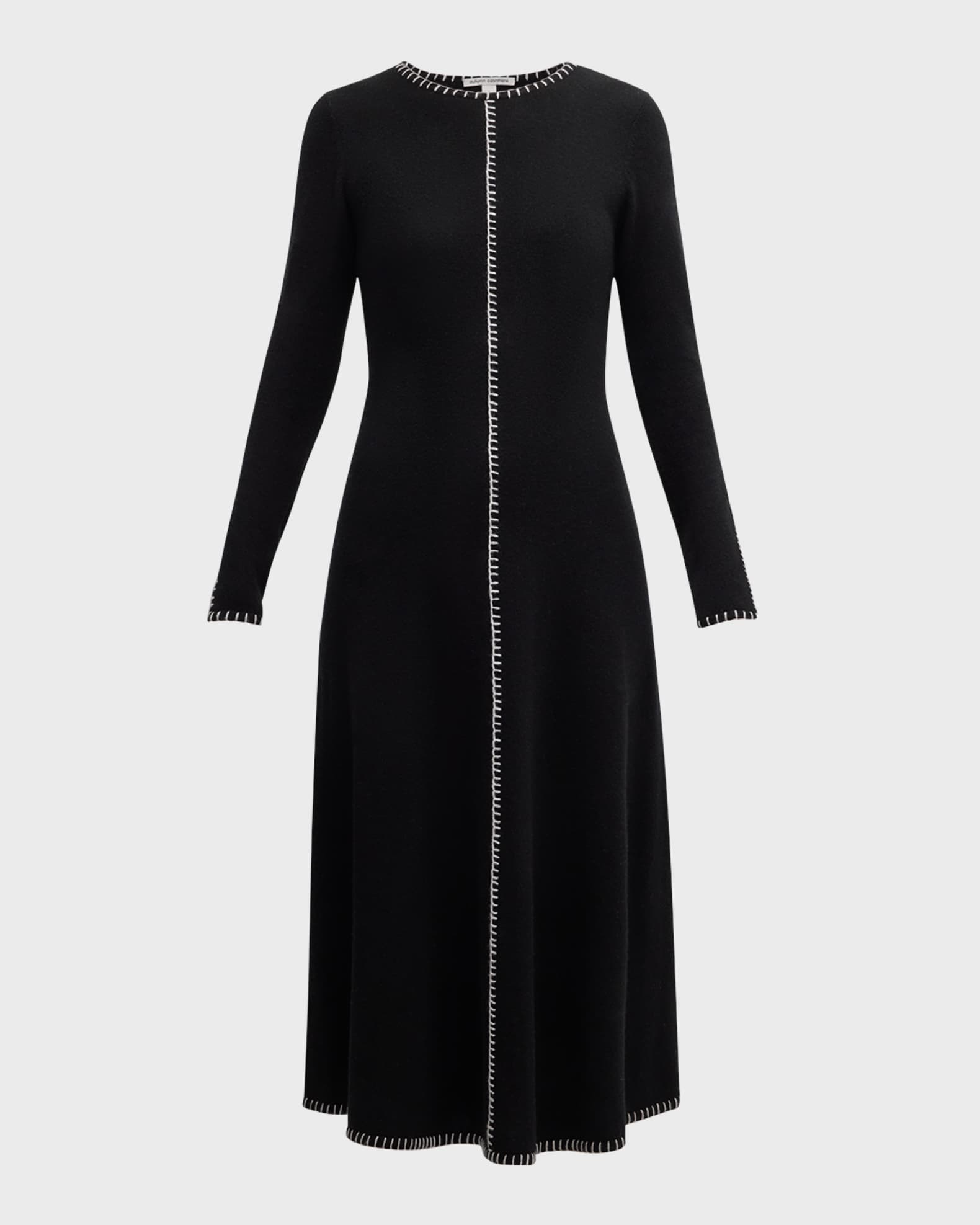 Autumn Cashmere Blanket Stitch Cashmere Midi Dress Neiman Marcus