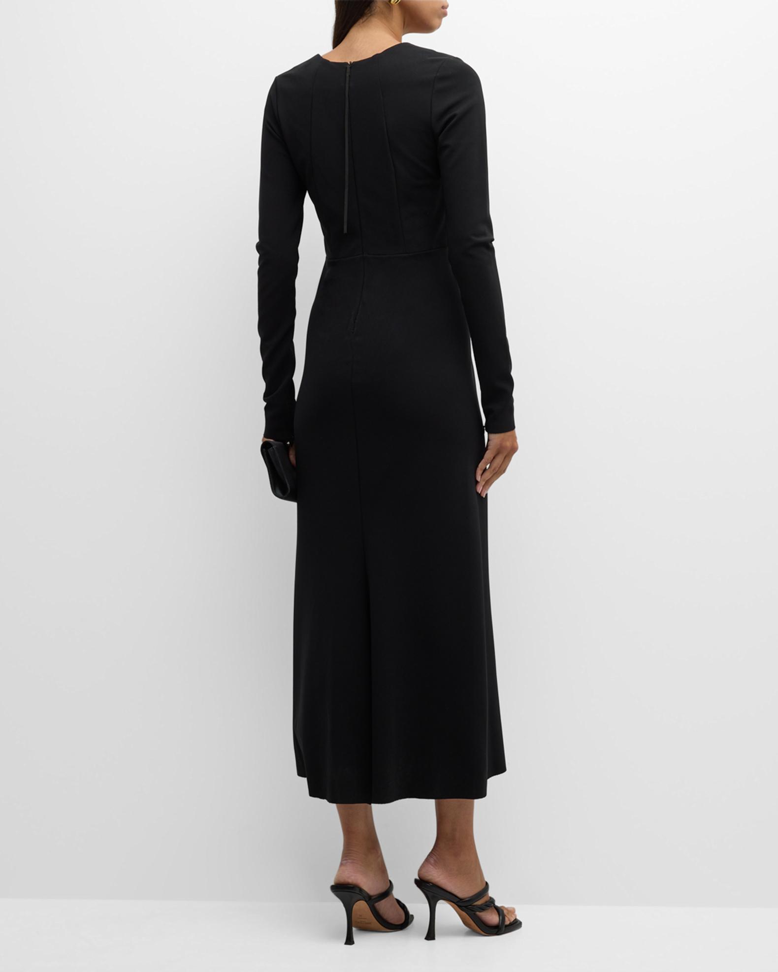A Line Midi Dress Long Sleeve