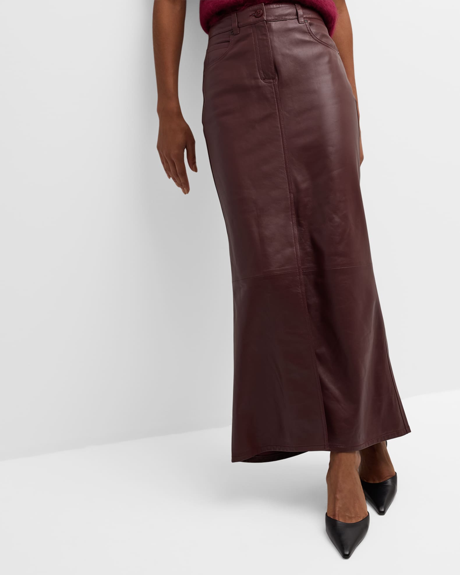 Burgundy skirt 8x10 top