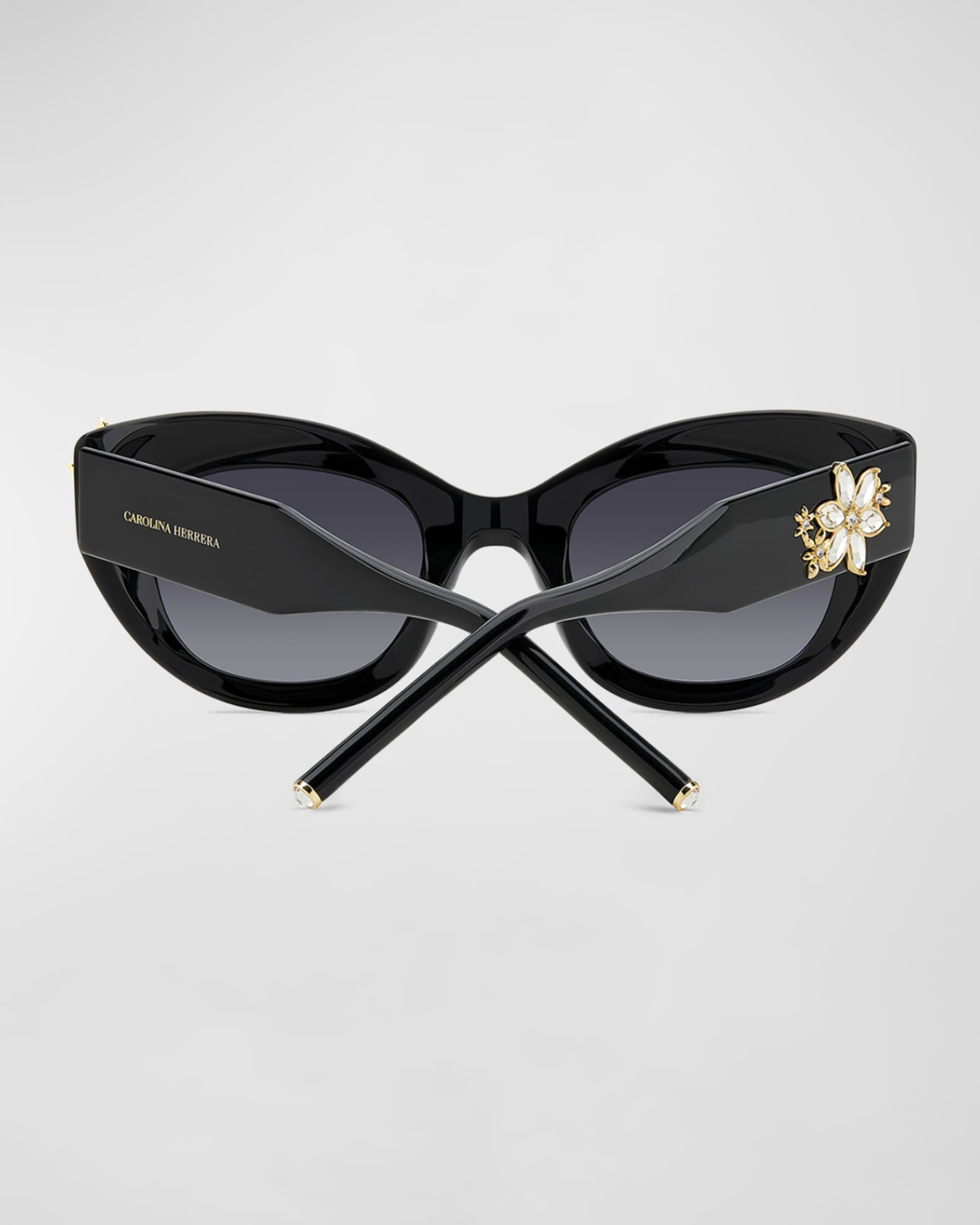 Carolina Herrera Diva Crystal Acetate Cat-Eye Sunglasses Neiman