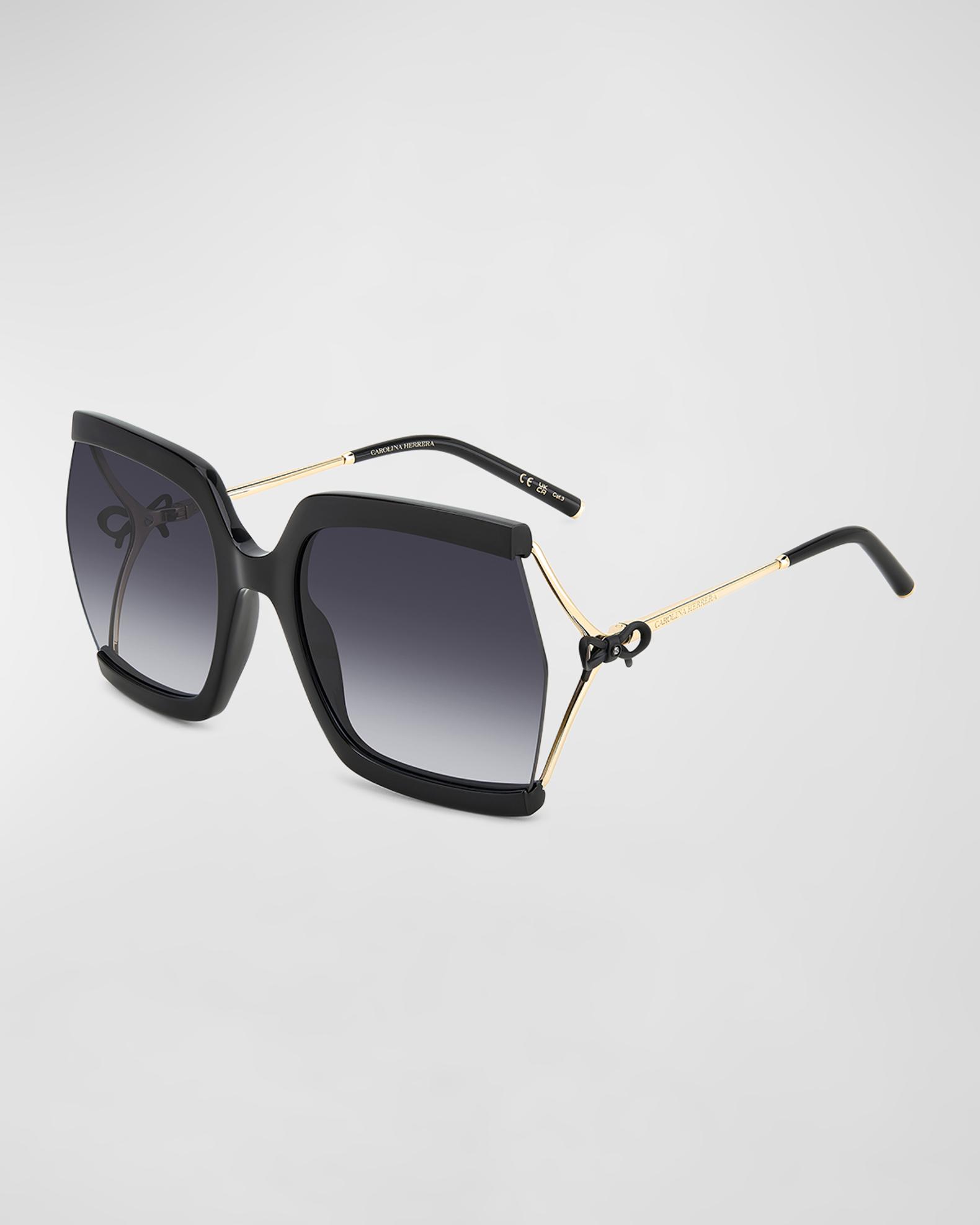 Price Firm! Carolina Herrera Sunglasses, New 175 Carolina Herrera HER 0112/S Gold Black/Dark Grey Shaded 58  main image 4