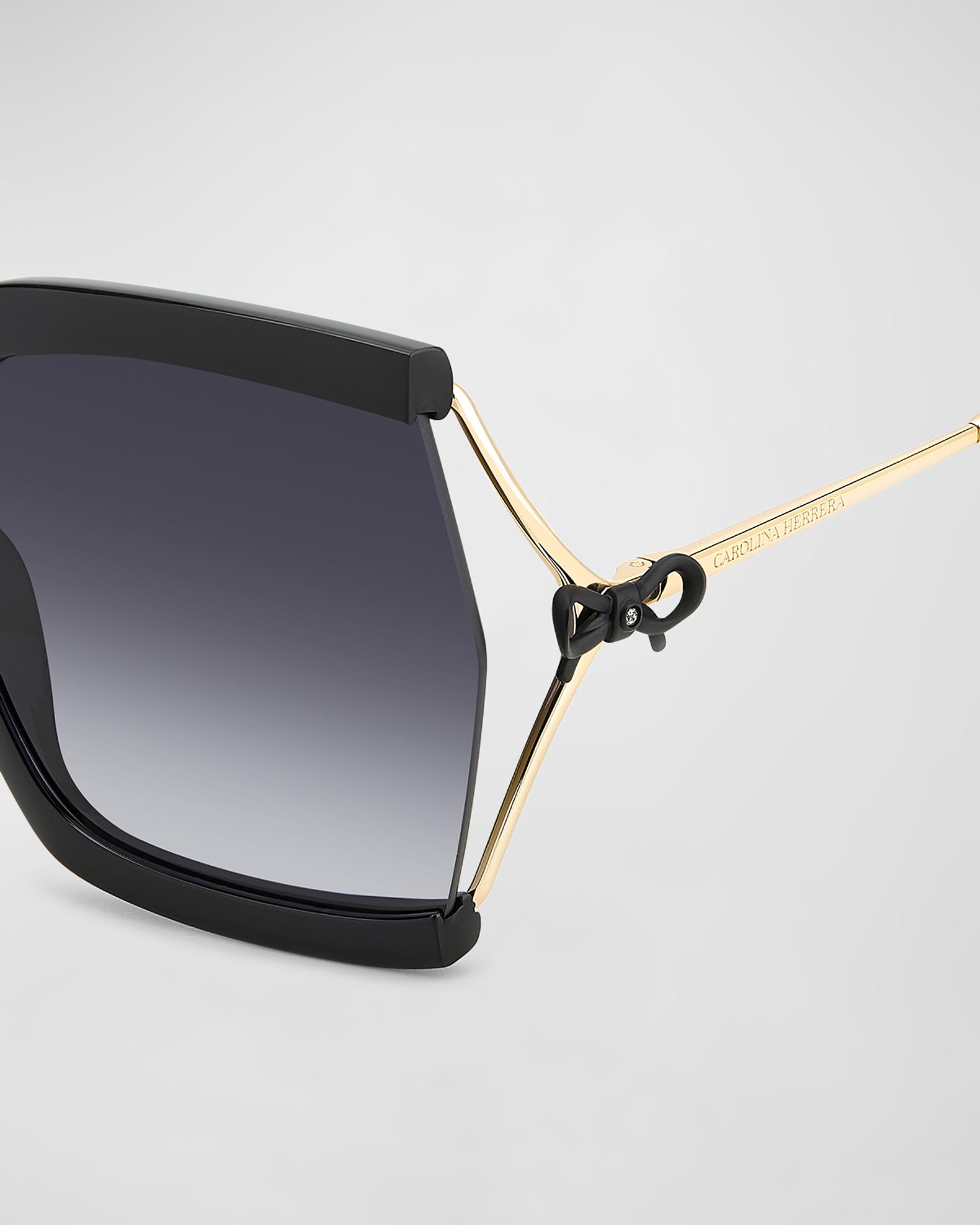 Carolina Herrera Crystal Bow Mixed-Media Square Sunglasses  display picture 2