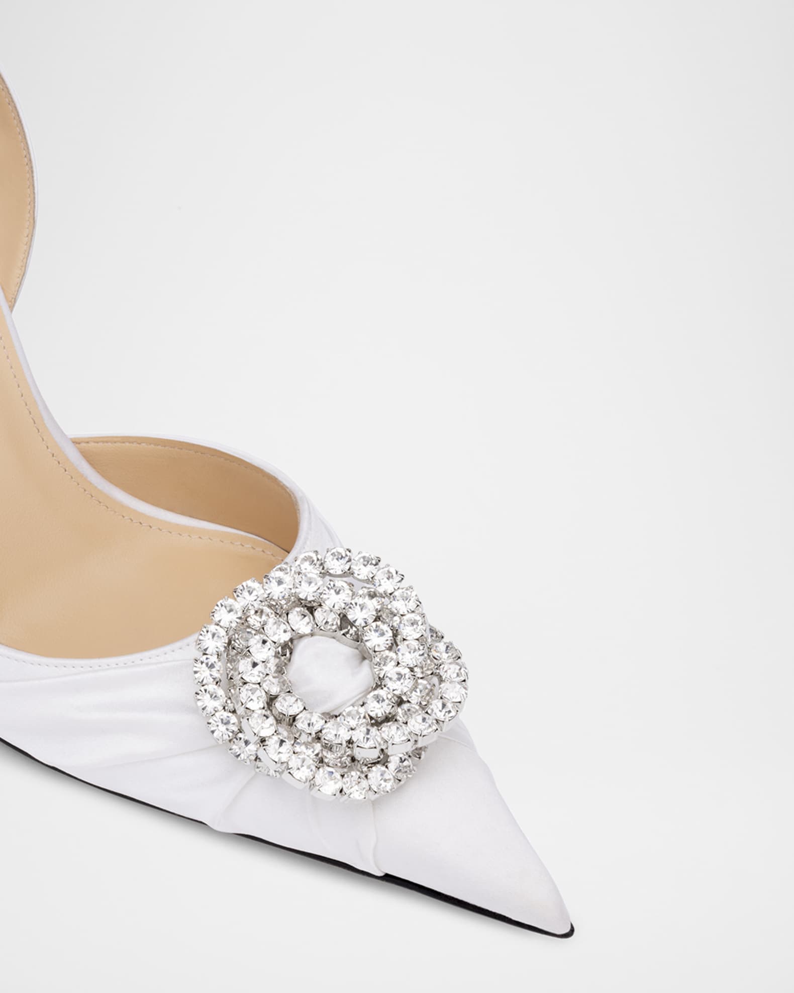 パンプス MACH & MACH SS212217 Pumps Satin slingback with rhinestones Double Bow - Women's Black Satin Pumps with Tapered Toe