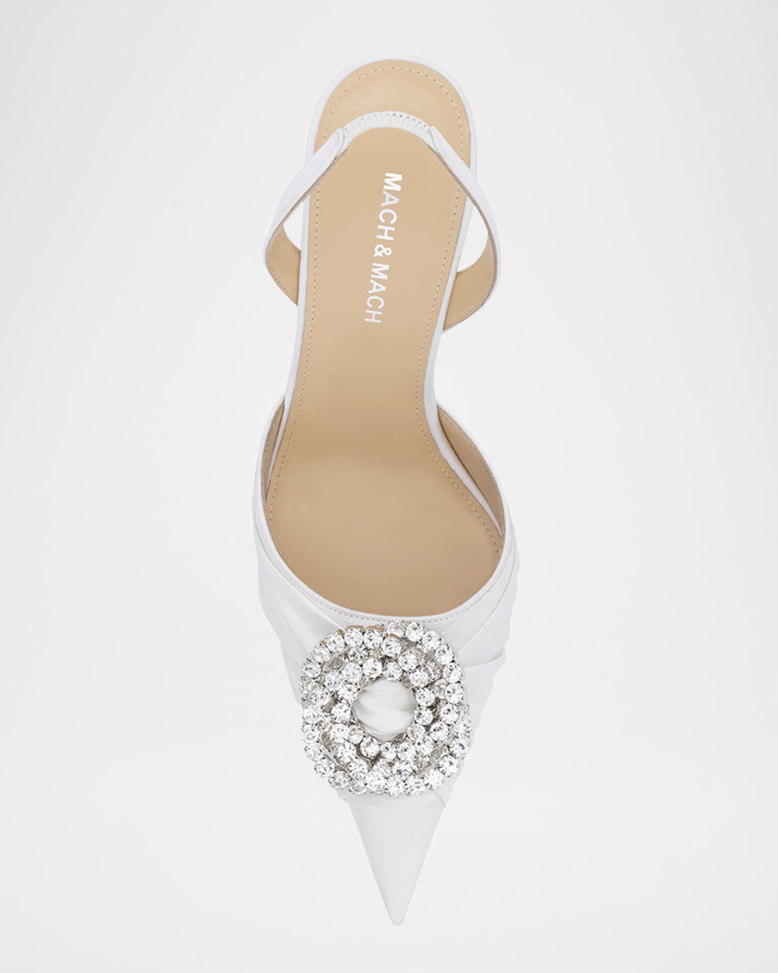 MACH & MACH Galaxy Satin Crystal Slingback Pumps | Neiman Marcus