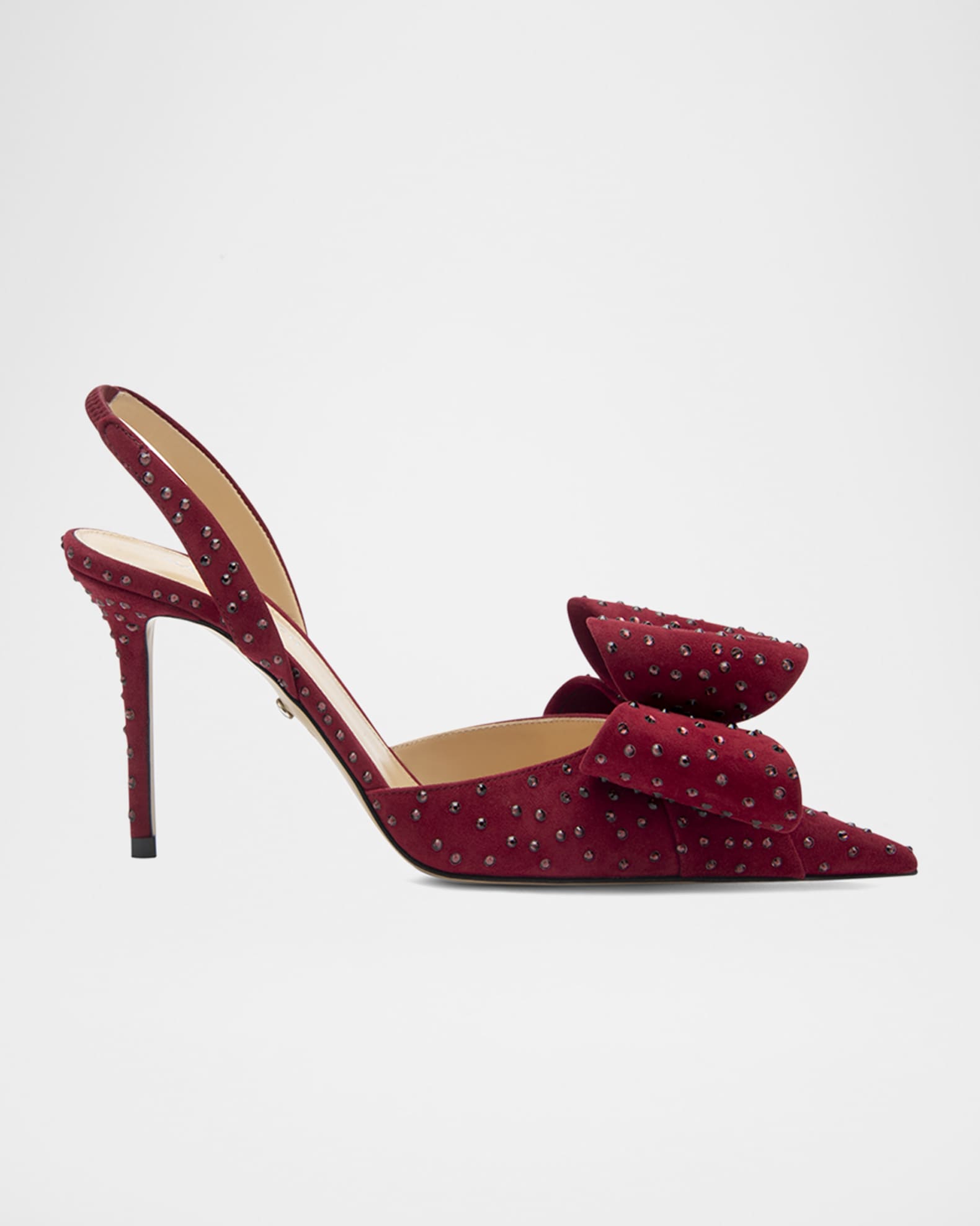 La Cadeau Crystal Suede Bow Slingback Pumps 0