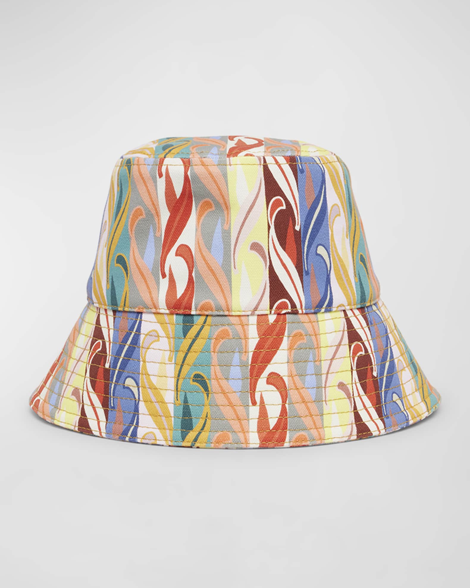 Etro Multicolor Print Canvas Bucket Hat