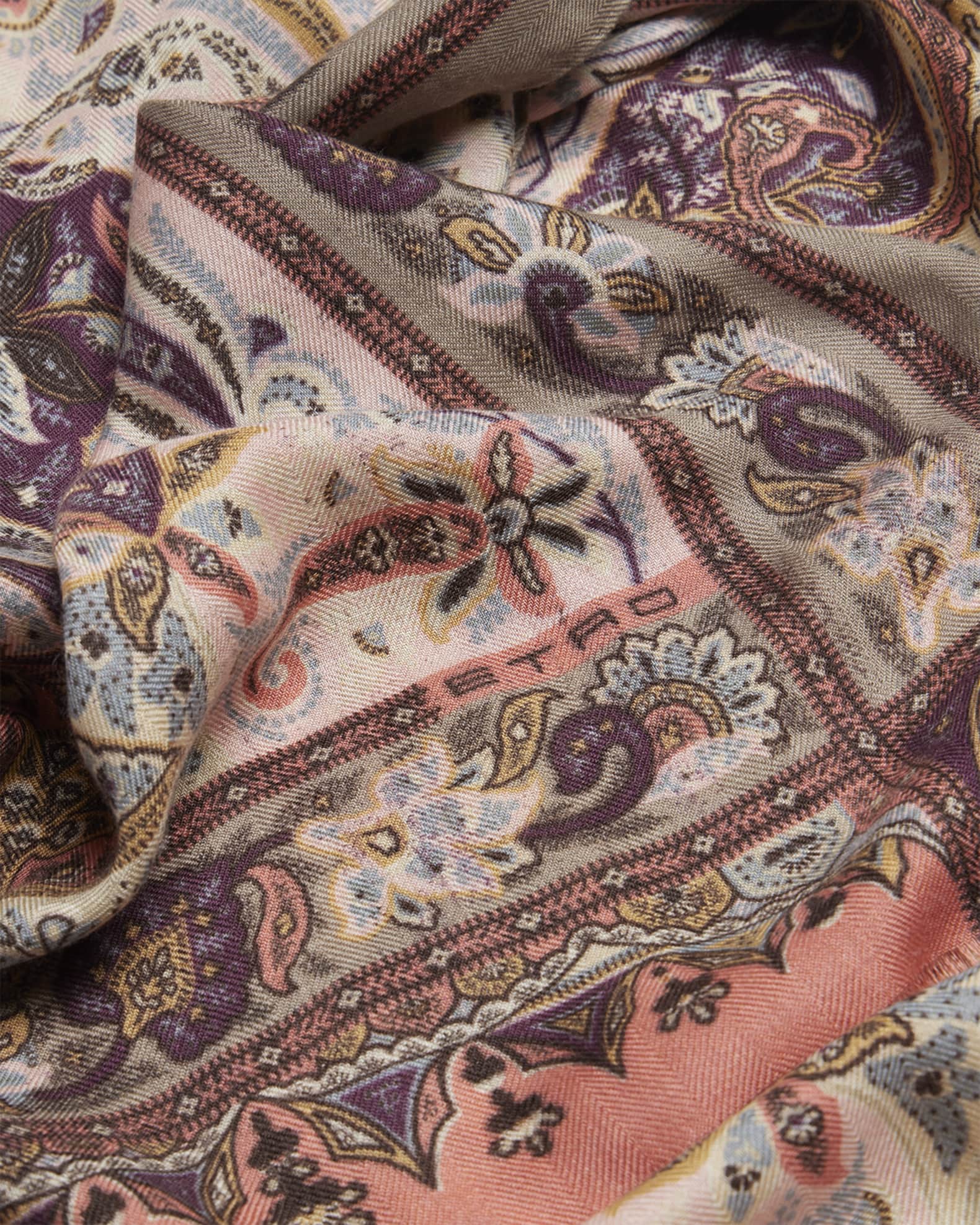 Etro Bohemian Paisley Silk-Cashmere Scarf | Neiman Marcus
