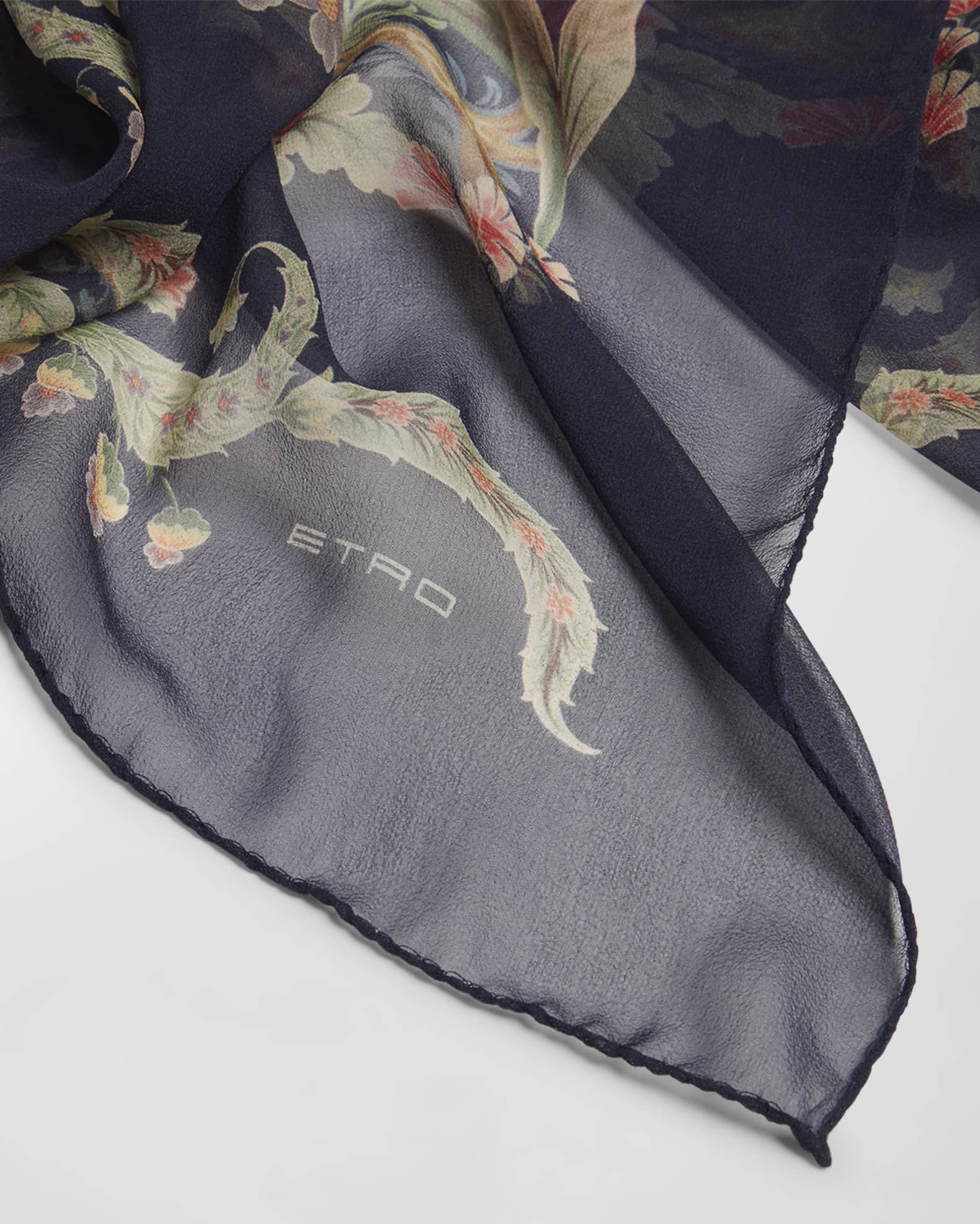 Etro Sheer Floral Print Silk Scarf | Neiman Marcus