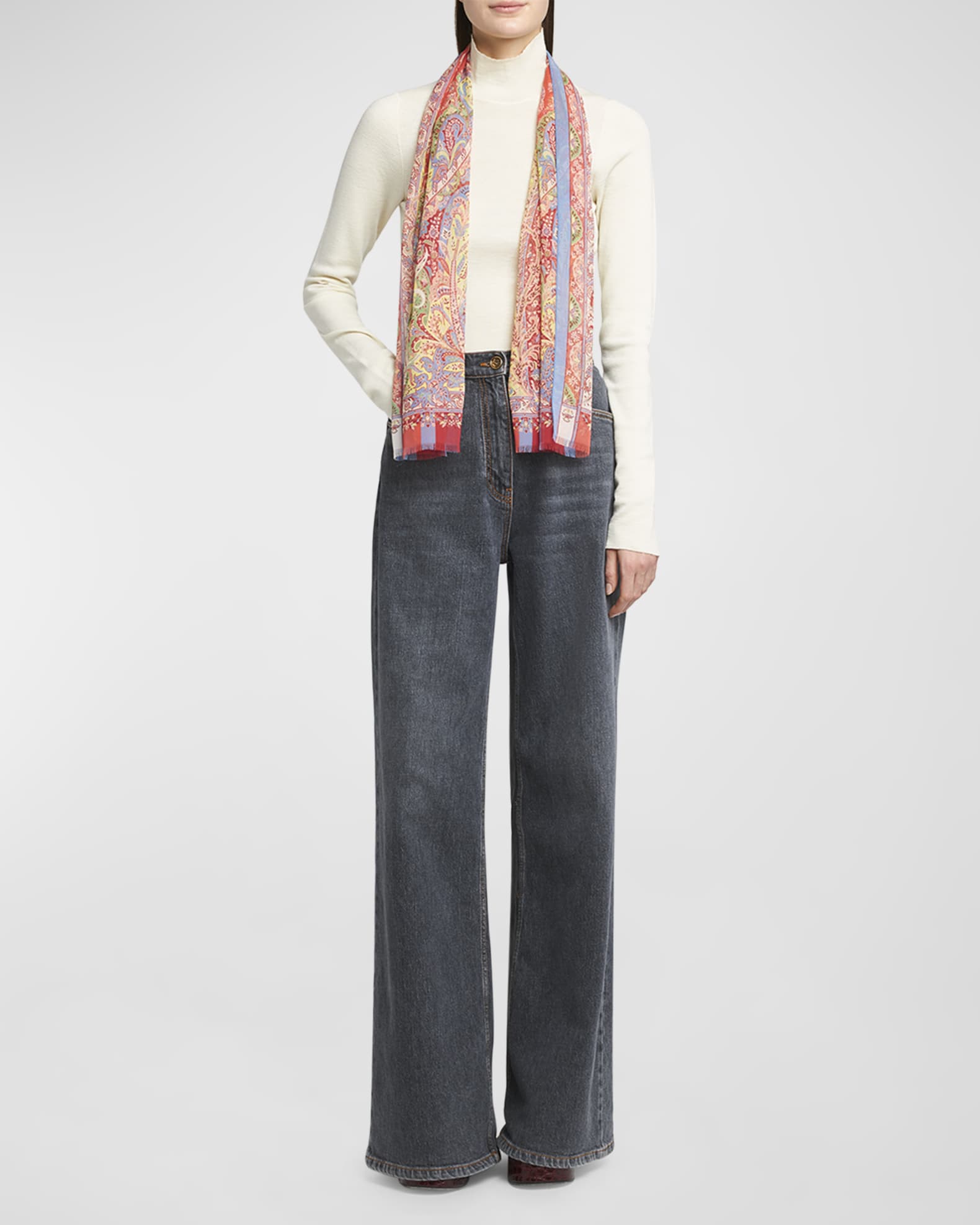 Sheer silk scarf top