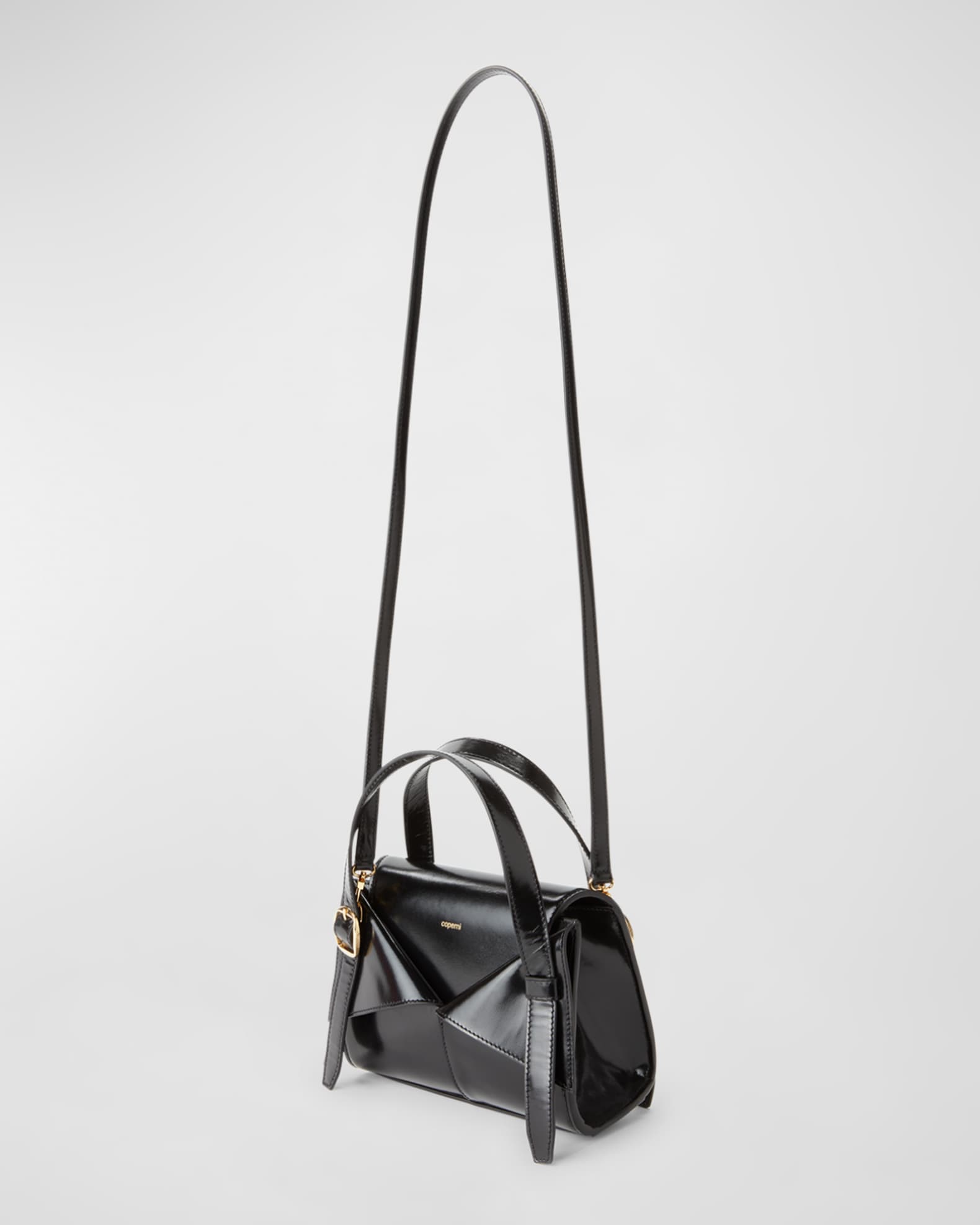 Mini Glossy Flap Leather Crossbody Bag 1