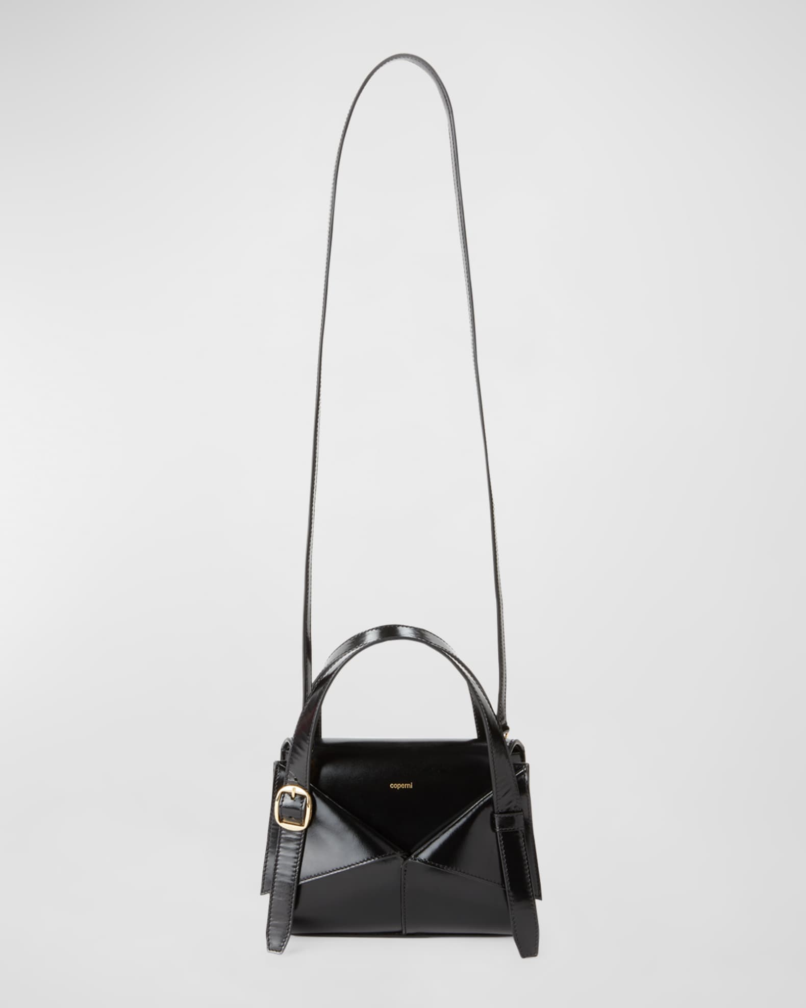 Mini Glossy Flap Leather Crossbody Bag 0