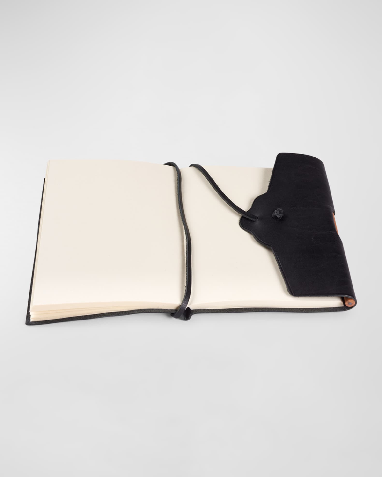 Caravaggio Leather Tie Notebook, Black 1