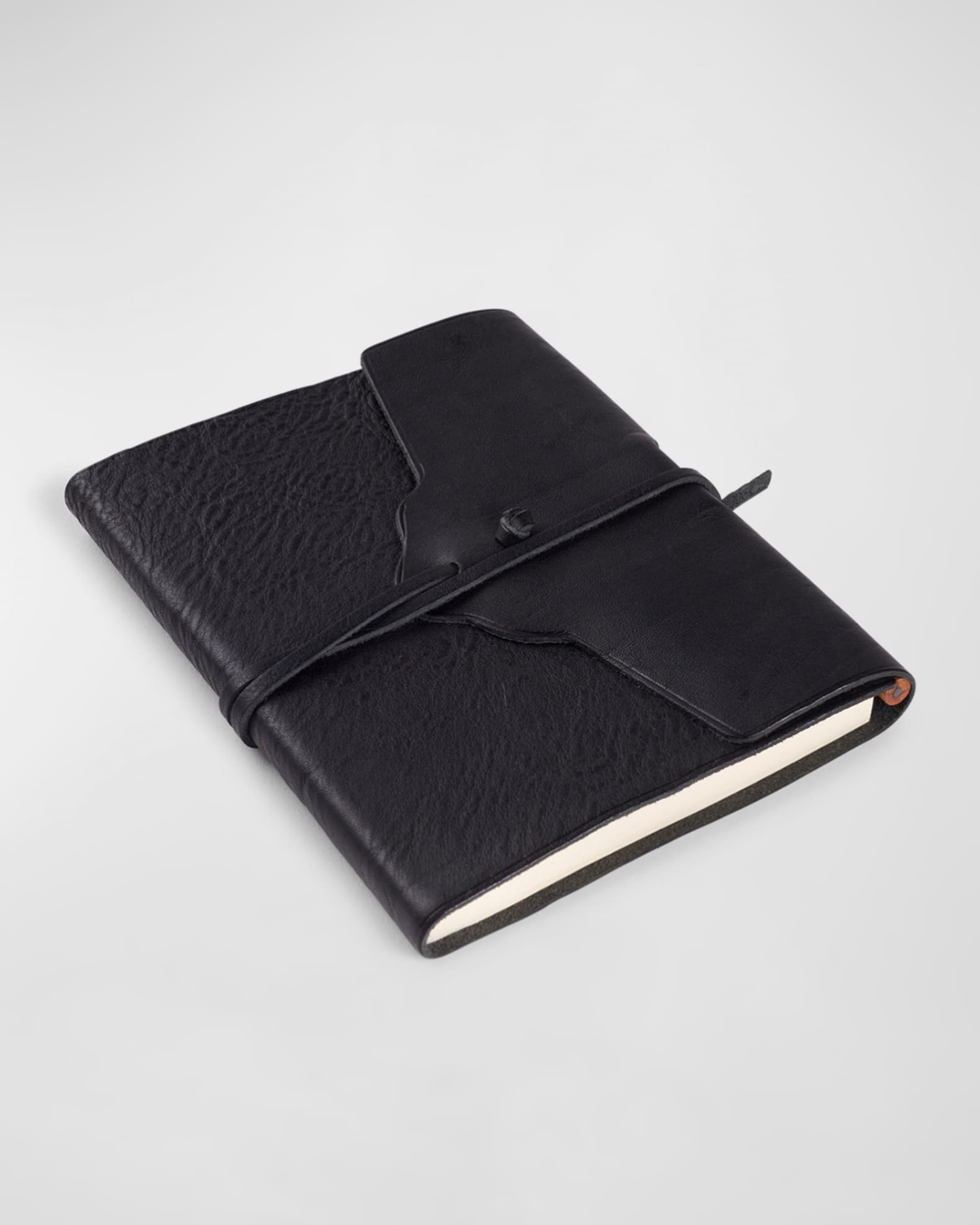 Caravaggio Leather Tie Notebook, Black 0