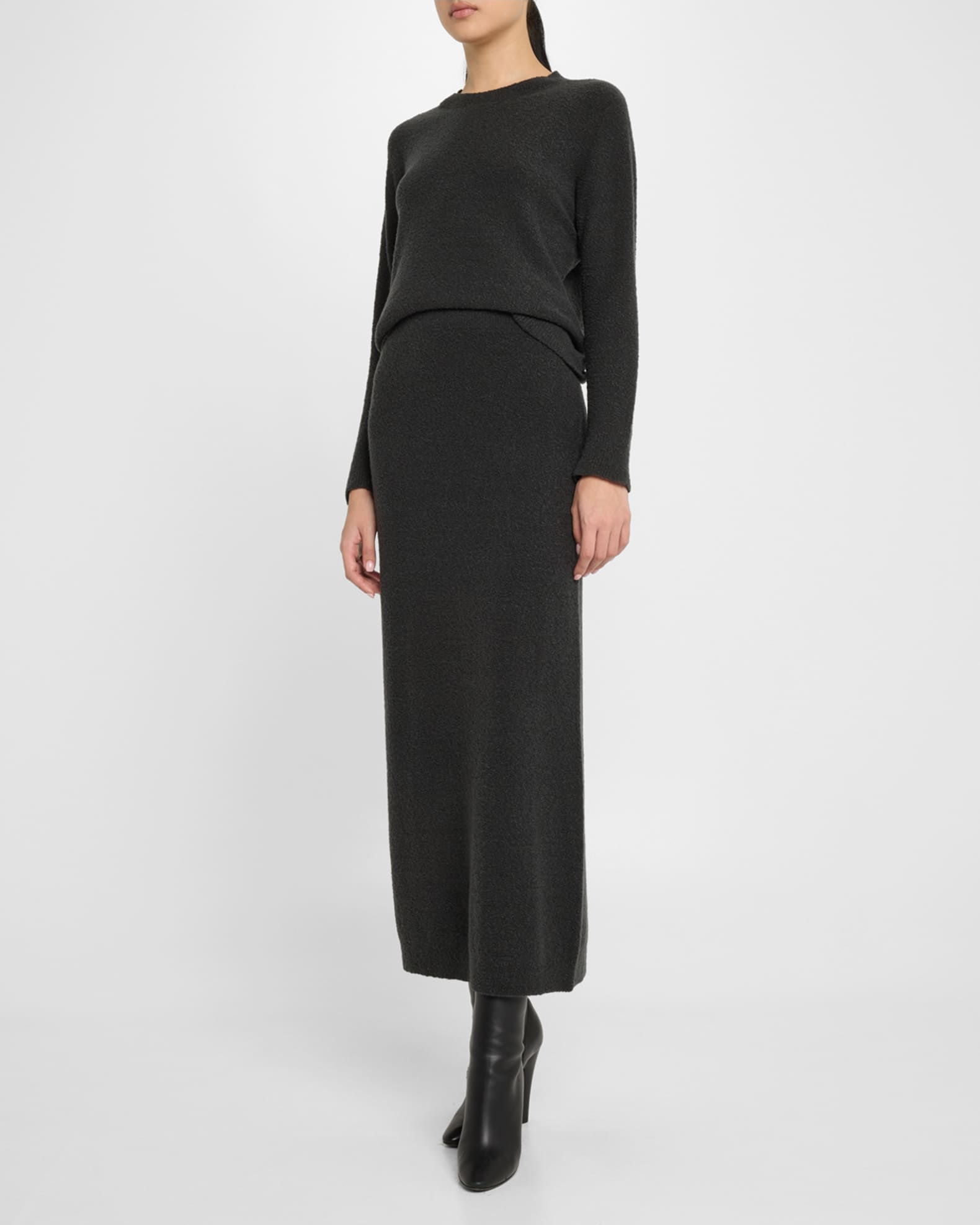 Tania Cashmere Boucle Crewneck Sweater 1