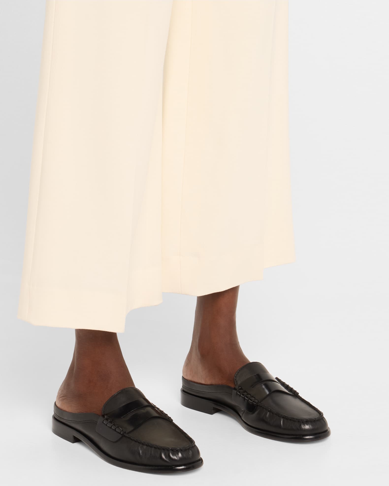 Carter Leather Penny Loafer Mules 1