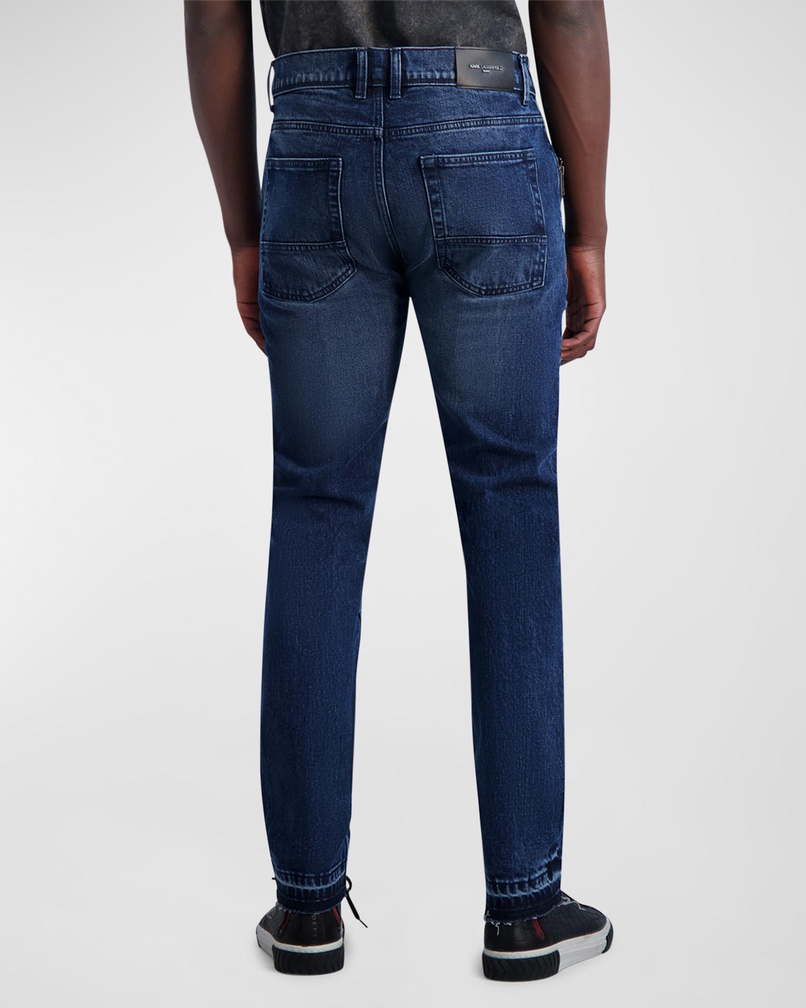 KARL LAGERFELD JEANS Skinny Leg Für Herren – Blauer Stretch-Denim Mit Marken-Stickerei