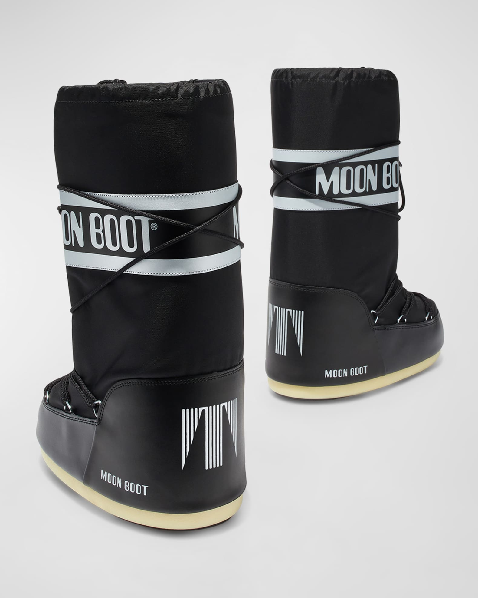 MOON BOOT Icon logo-print Bootsムーンブーツブーツ Moon Boot Icon Tall Nylon Snow Boots | Neiman Marcus