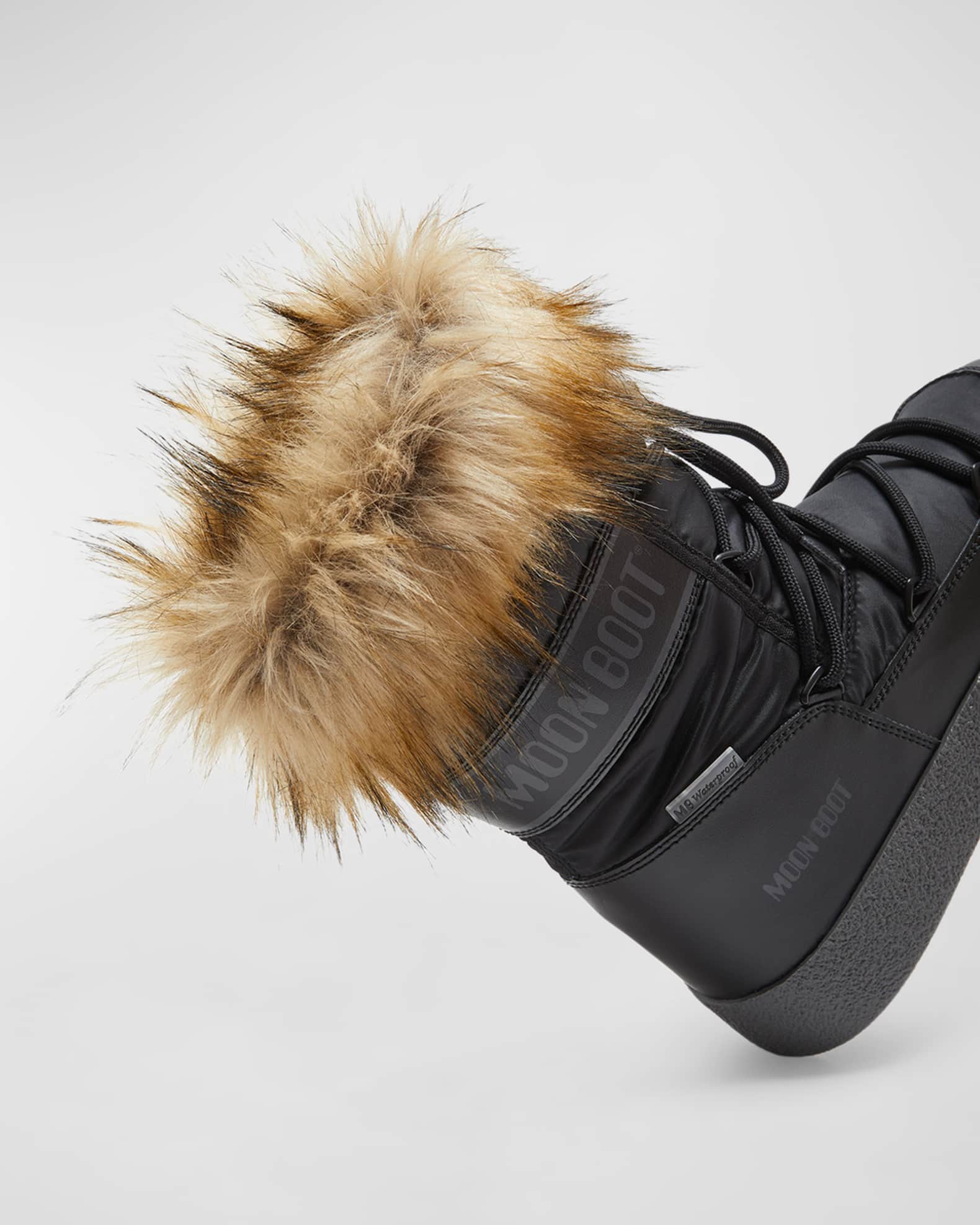 ミドルブーツ MOON BOOT LTRACK TUBE FAUX-FUR BLACK BOOTS BLACK Moon Boot LTrack Faux-Fur Boots | Black | FARFETCH