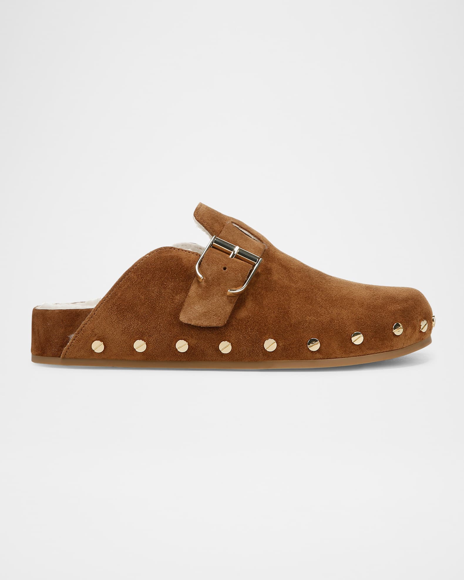 Fern Suede Buckle Cozy Loafer Clogs 0