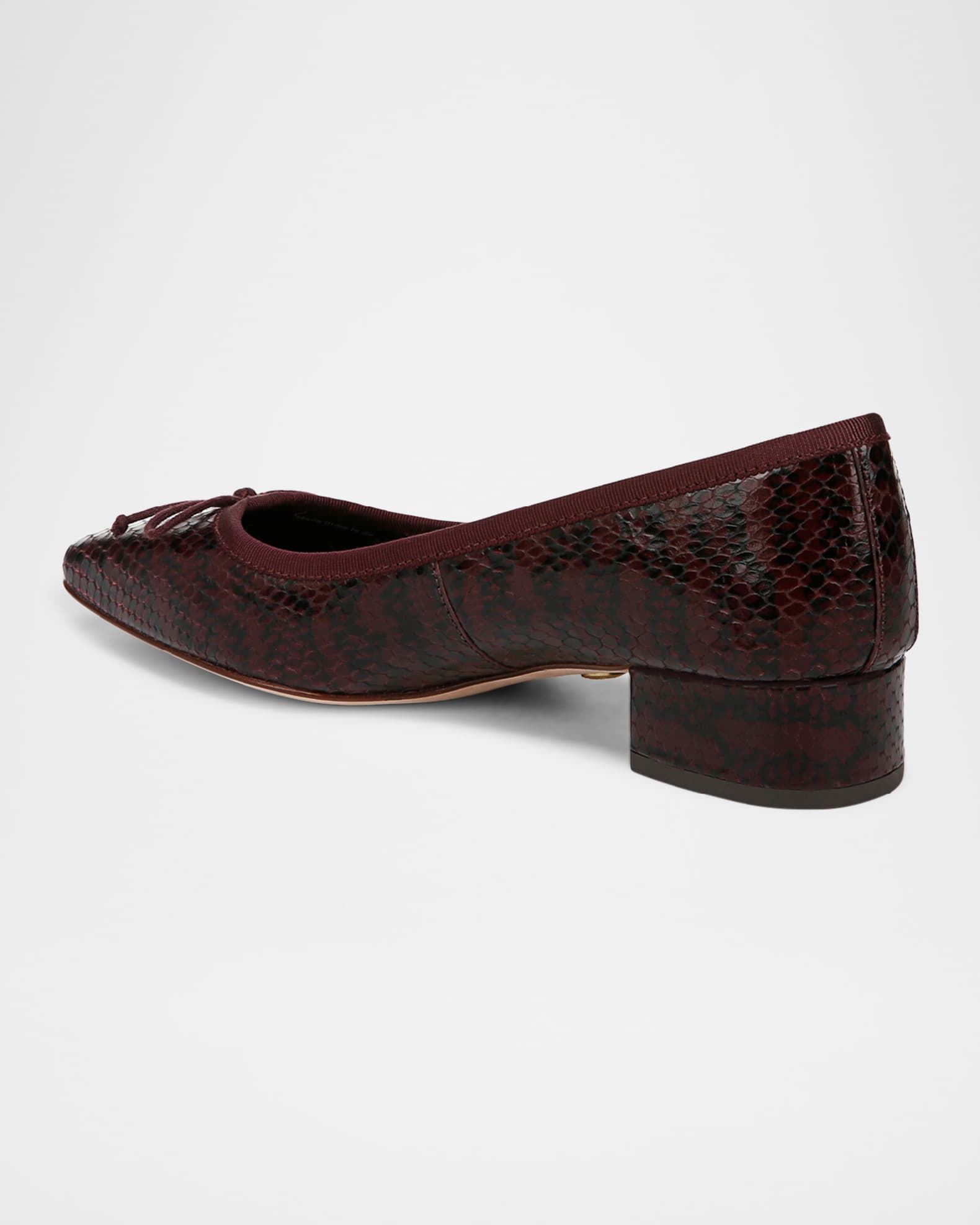 Veronica Beard Cecile SnakeEmbossed Leather Ballerina Flats Neiman