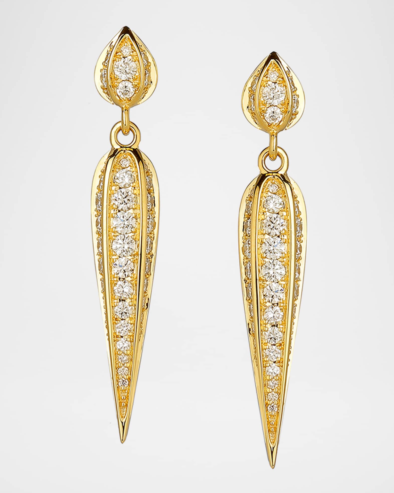 18K Champagne Diamond Dangle Earrings 0