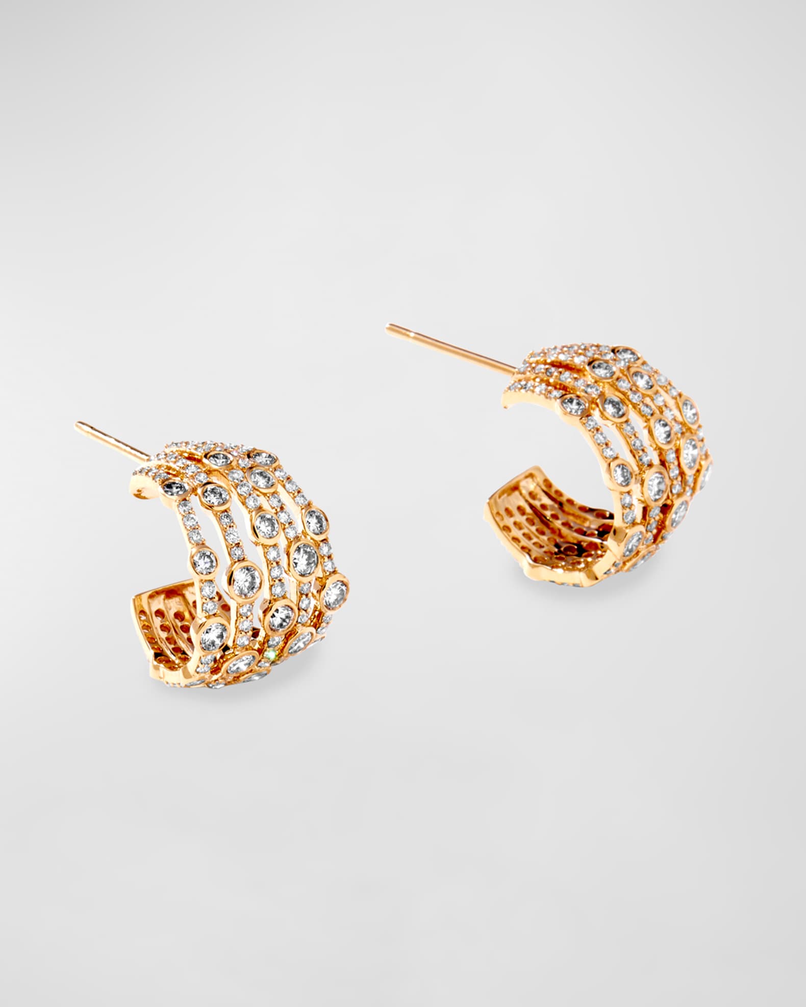 18K Cosmic Hoop Earrings with Diamonds 0