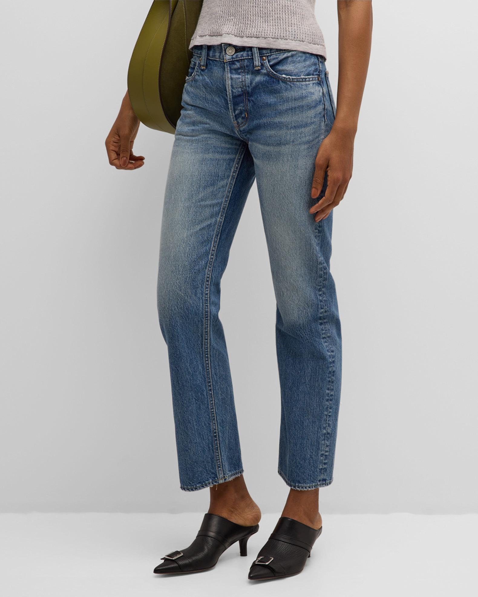 MOUSSY VINTAGE Elfers Wide Straight Mid-Rise Jeans | Neiman Marcus