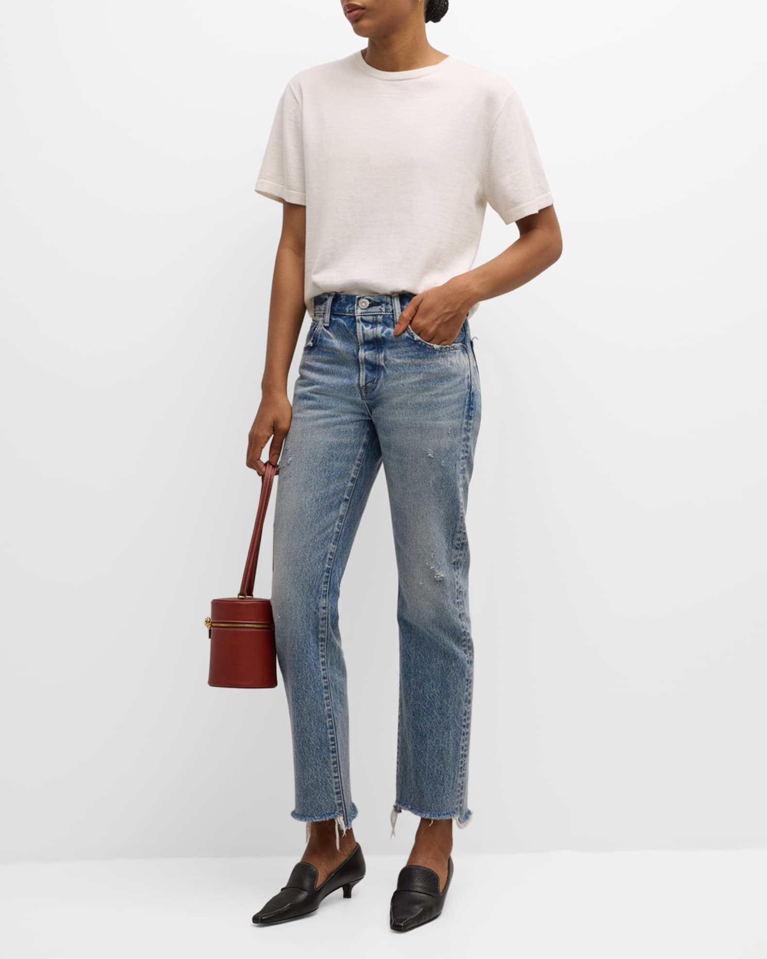 MOUSSY VINTAGE Nokomis Straight Distressed Jeans | Neiman Marcus