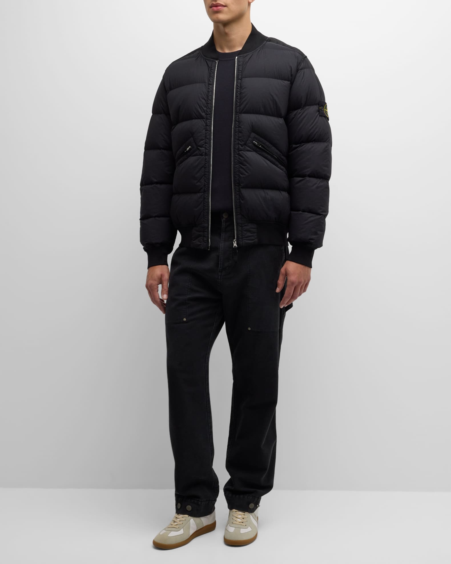 Men s Down Jacket with Ribbed Cuffs