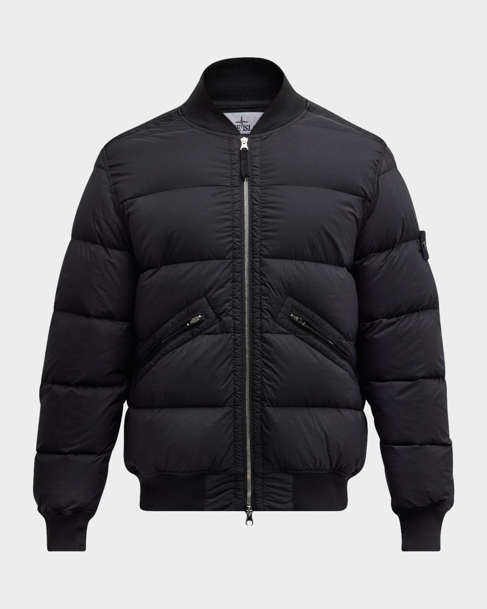 Stone Island Men s Down Jacket with Ribbed Cuffs Neiman Marcus