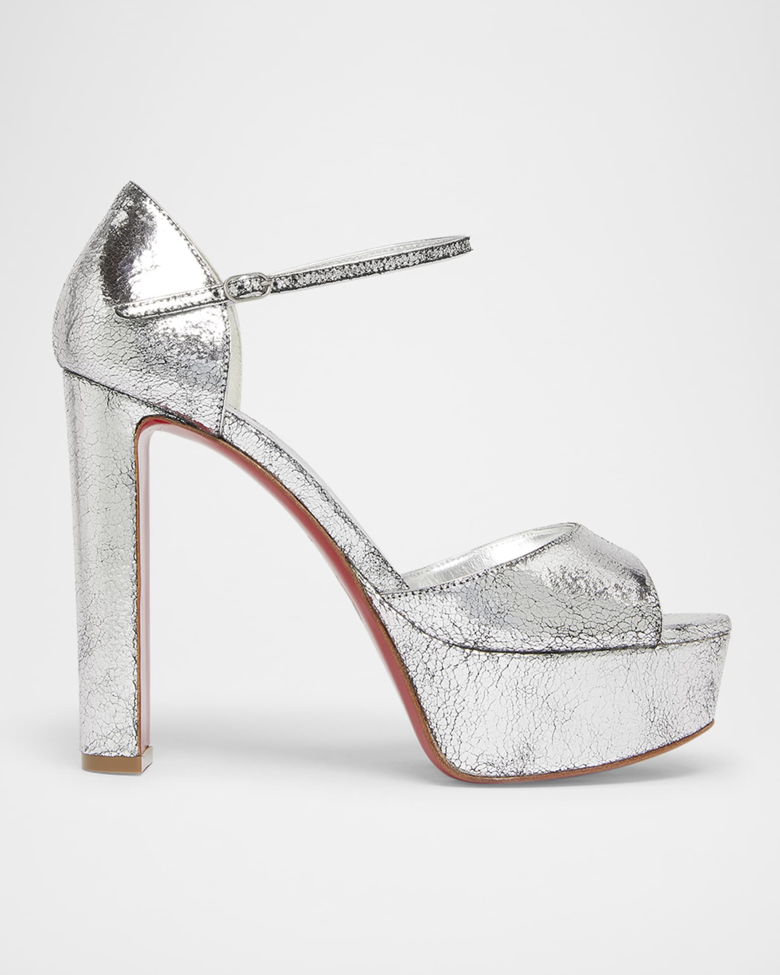 Christian Louboutin Sandaloo Metallic Red Sole Platform Christian Louboutin Sandaloo Metallic Red Sole Platform