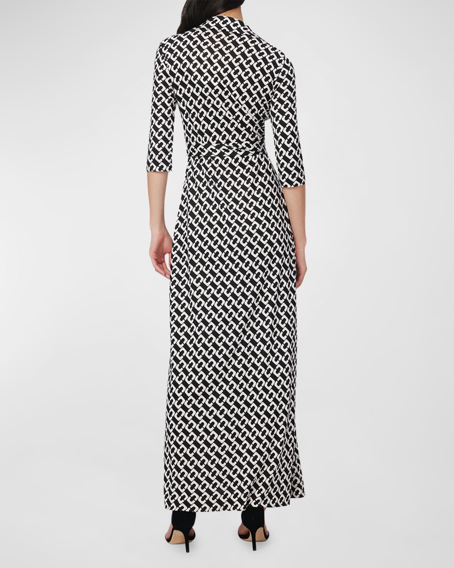 Dvf long wrap dress store