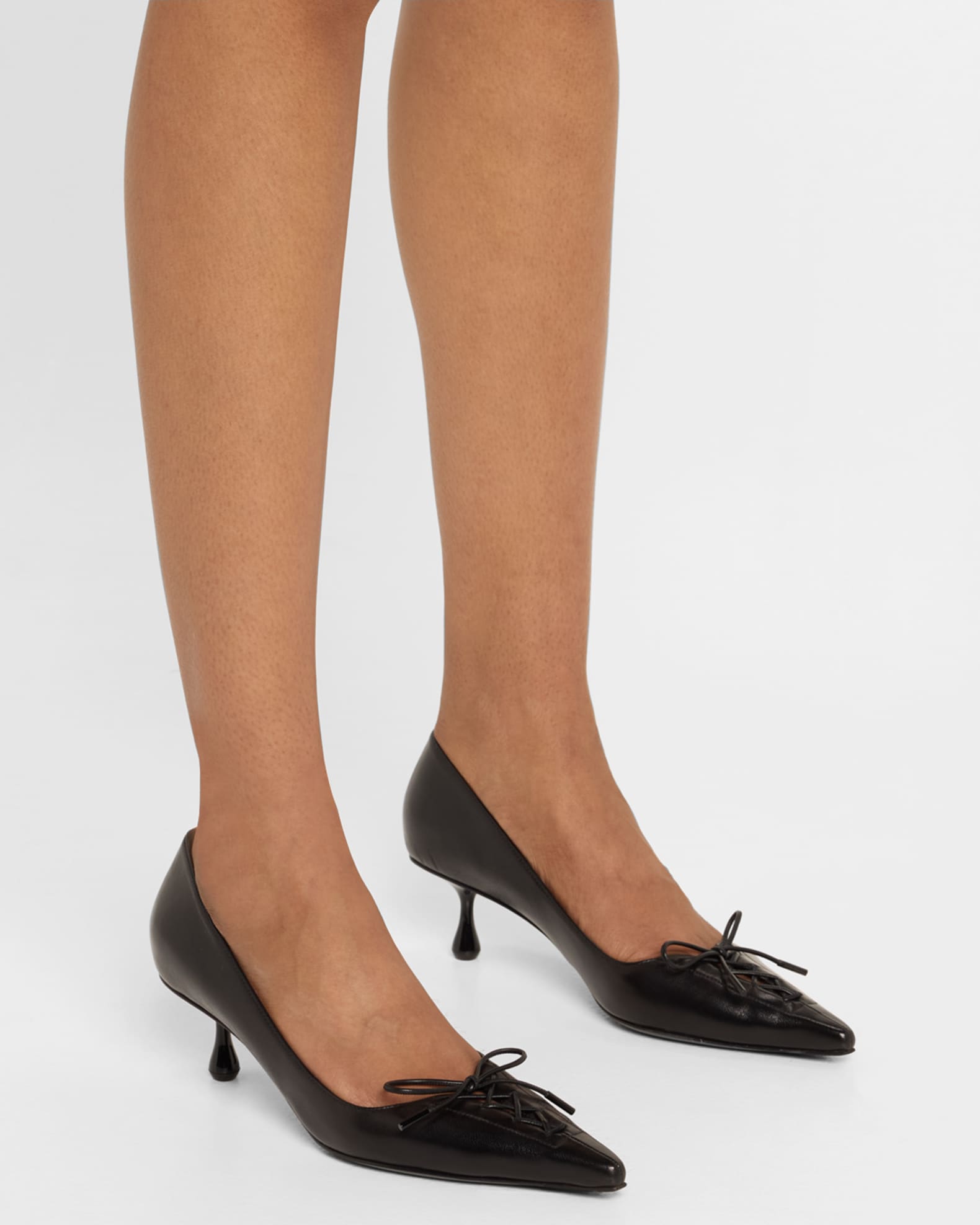 Scarlett Leather Corset Kitten Pumps 1