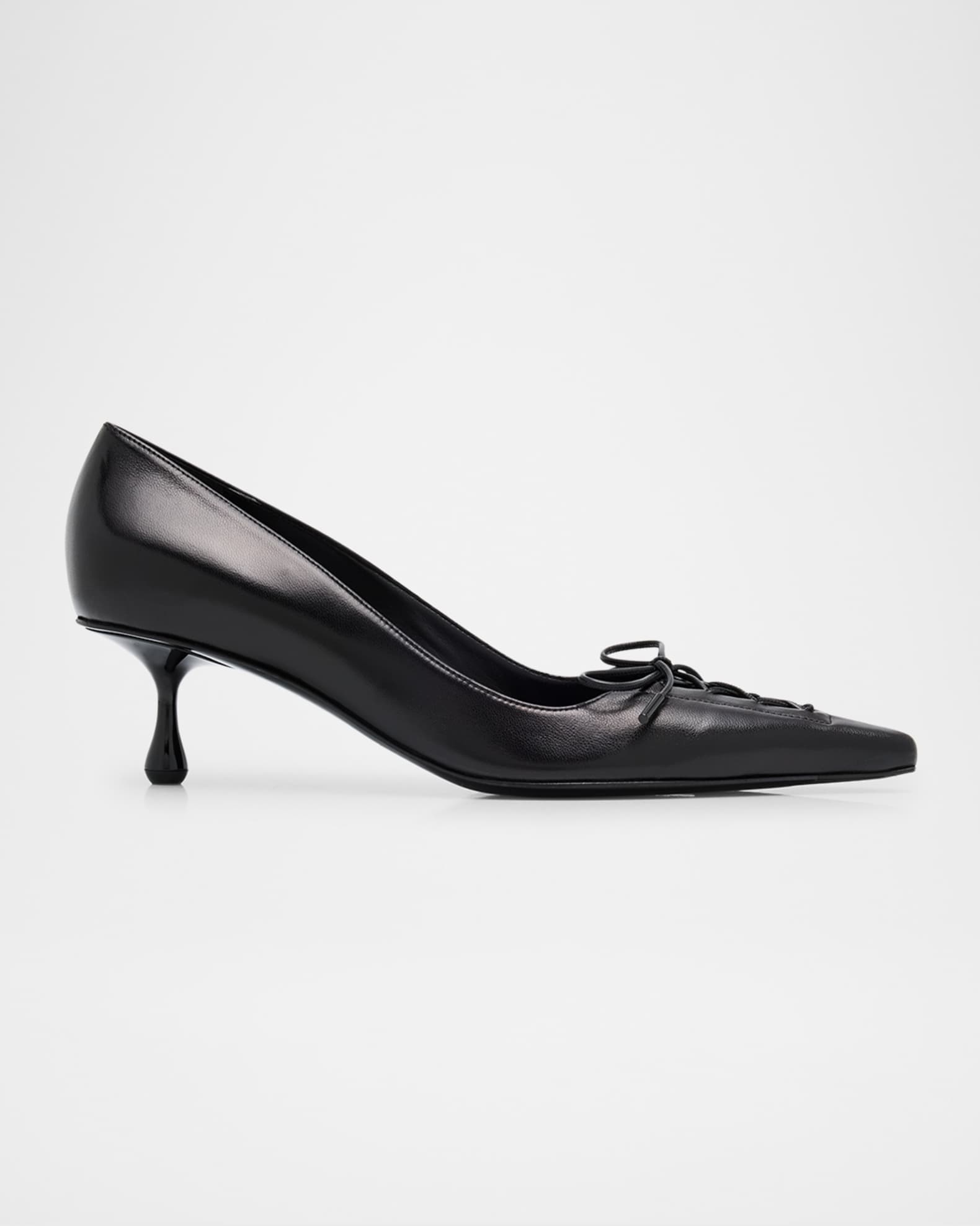 Scarlett Leather Corset Kitten Pumps 0