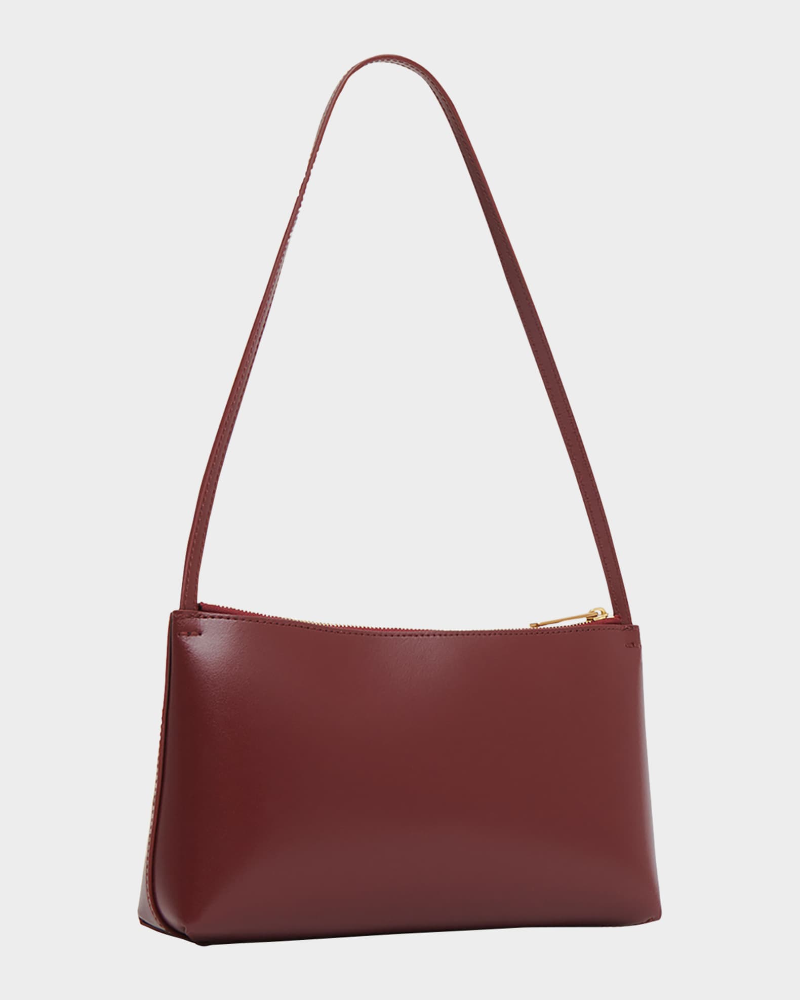 Mansur Gavriel Gaia Zip Leather Shoulder Bag | Neiman Marcus