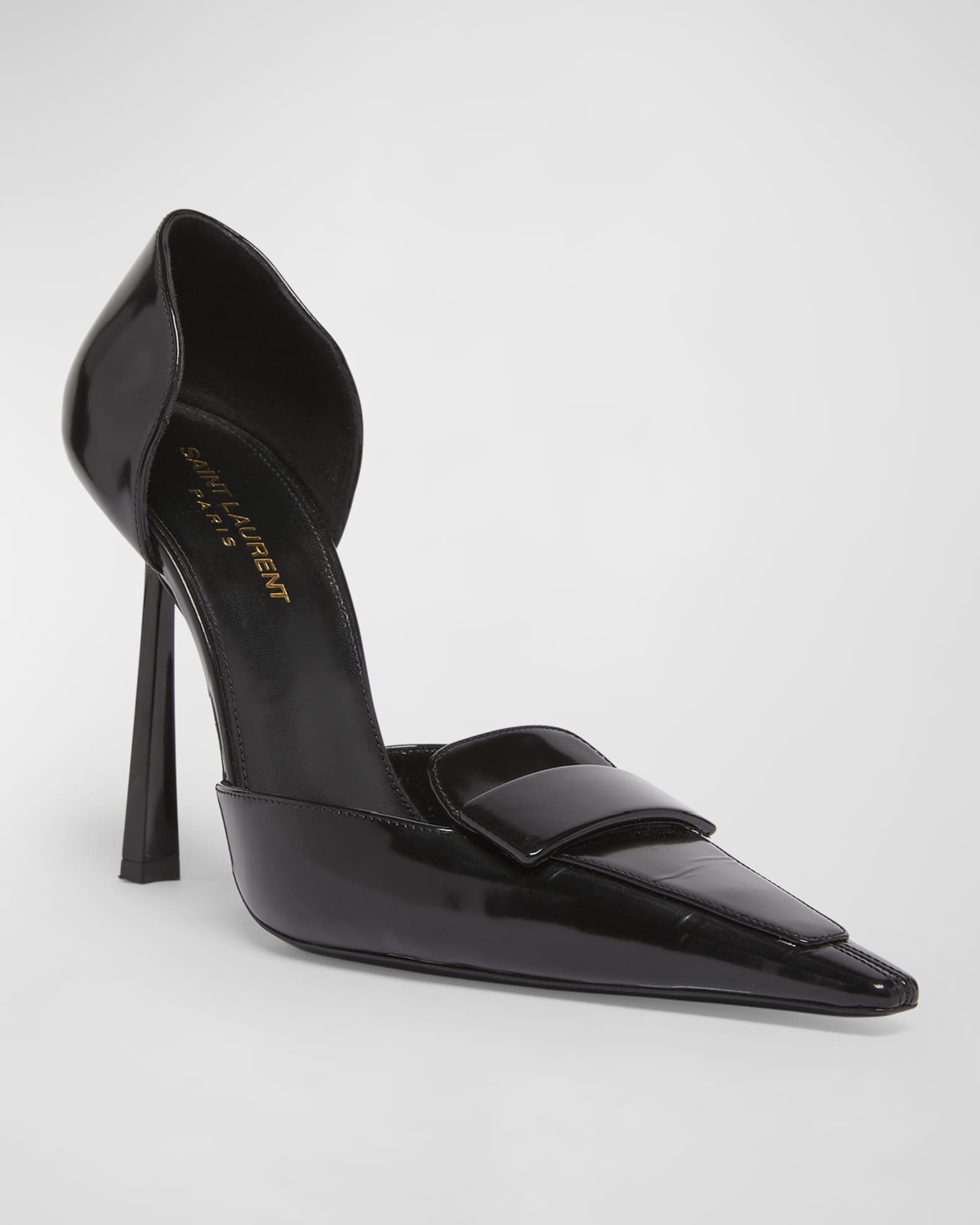Saint Laurent Leather D'Orsay Loafer Pumps | Neiman Marcus