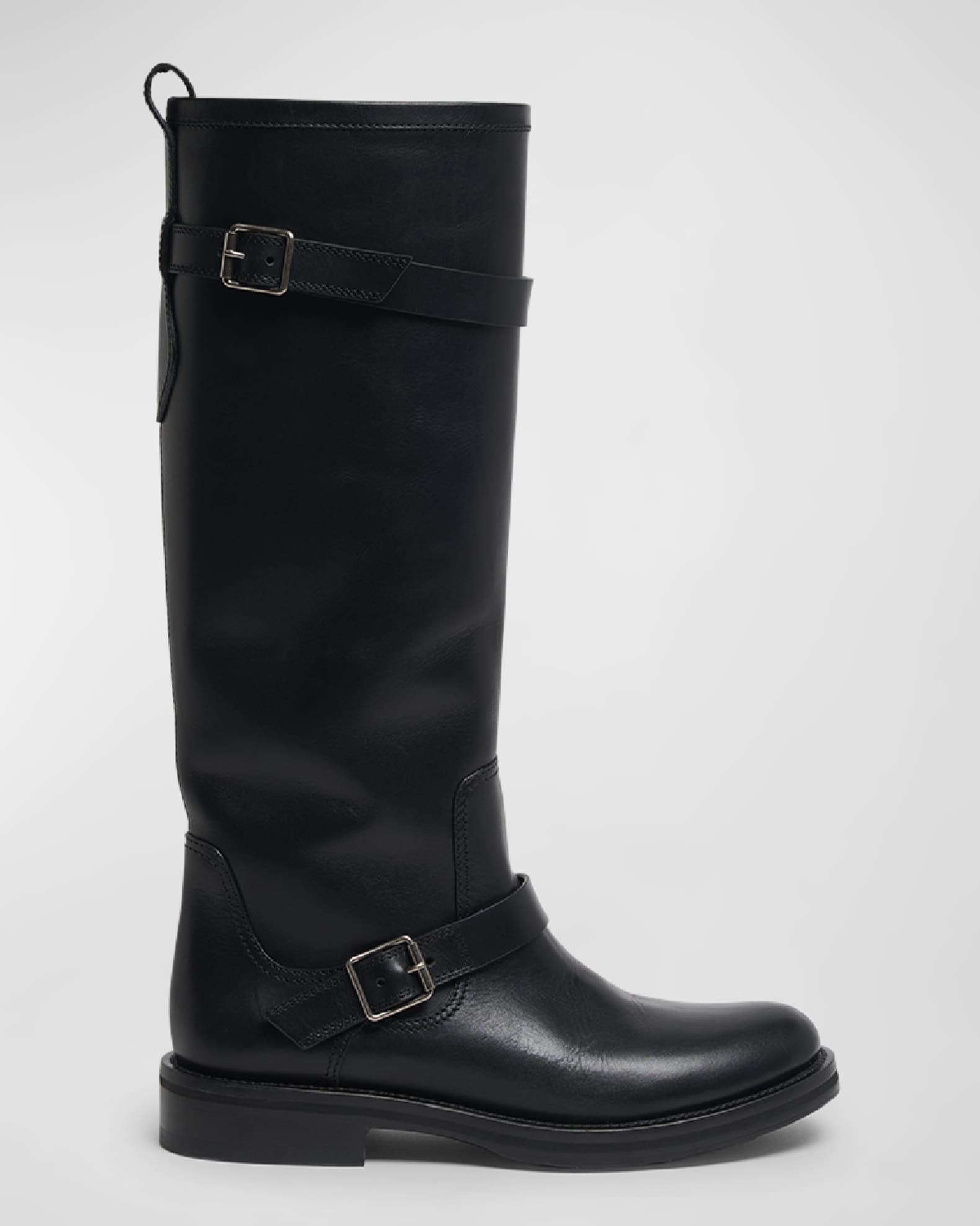 Saint Laurent Biork Leather Buckle Biker Boots Neiman Marcus
