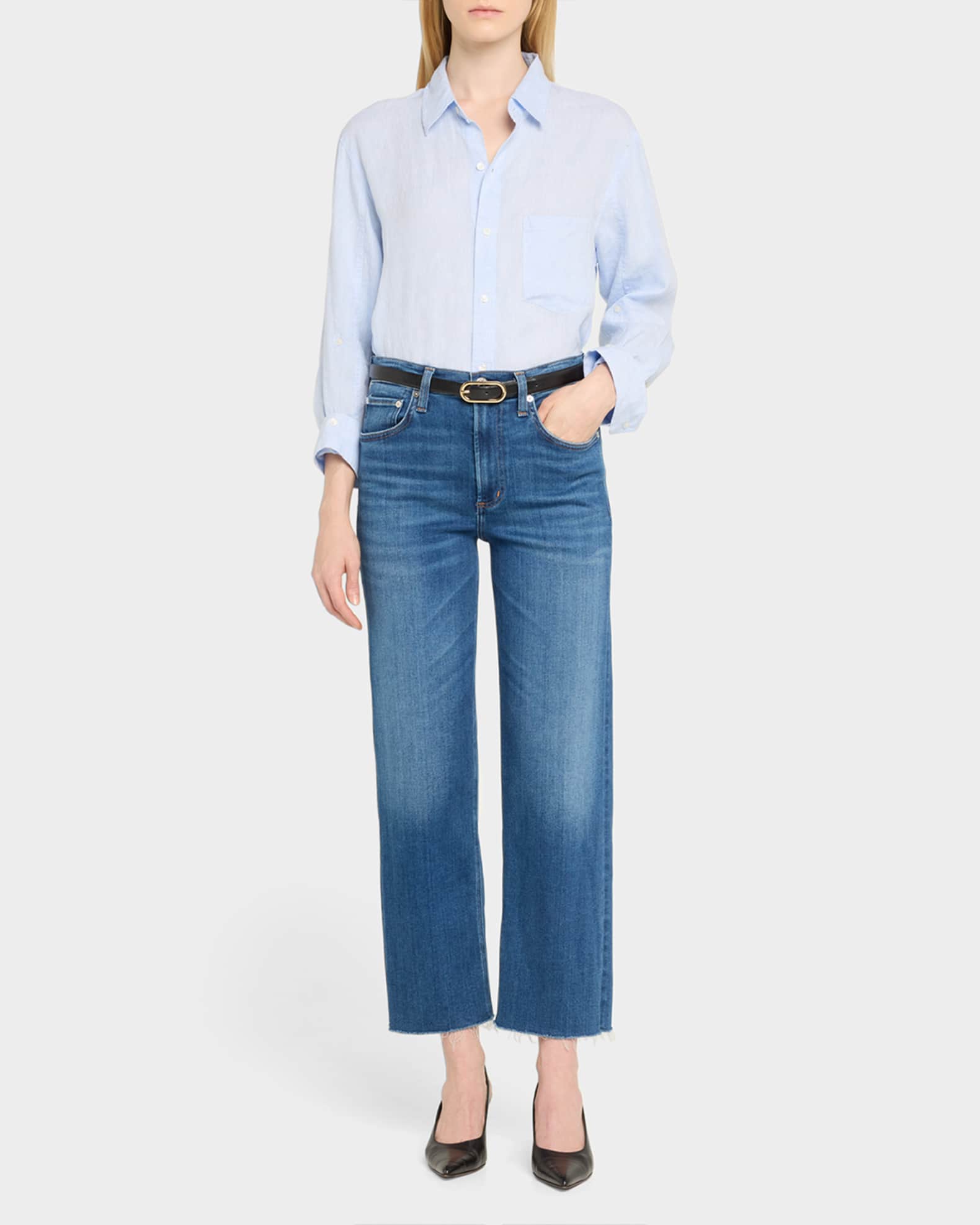Palma Straight Raw Hem Jeans 1