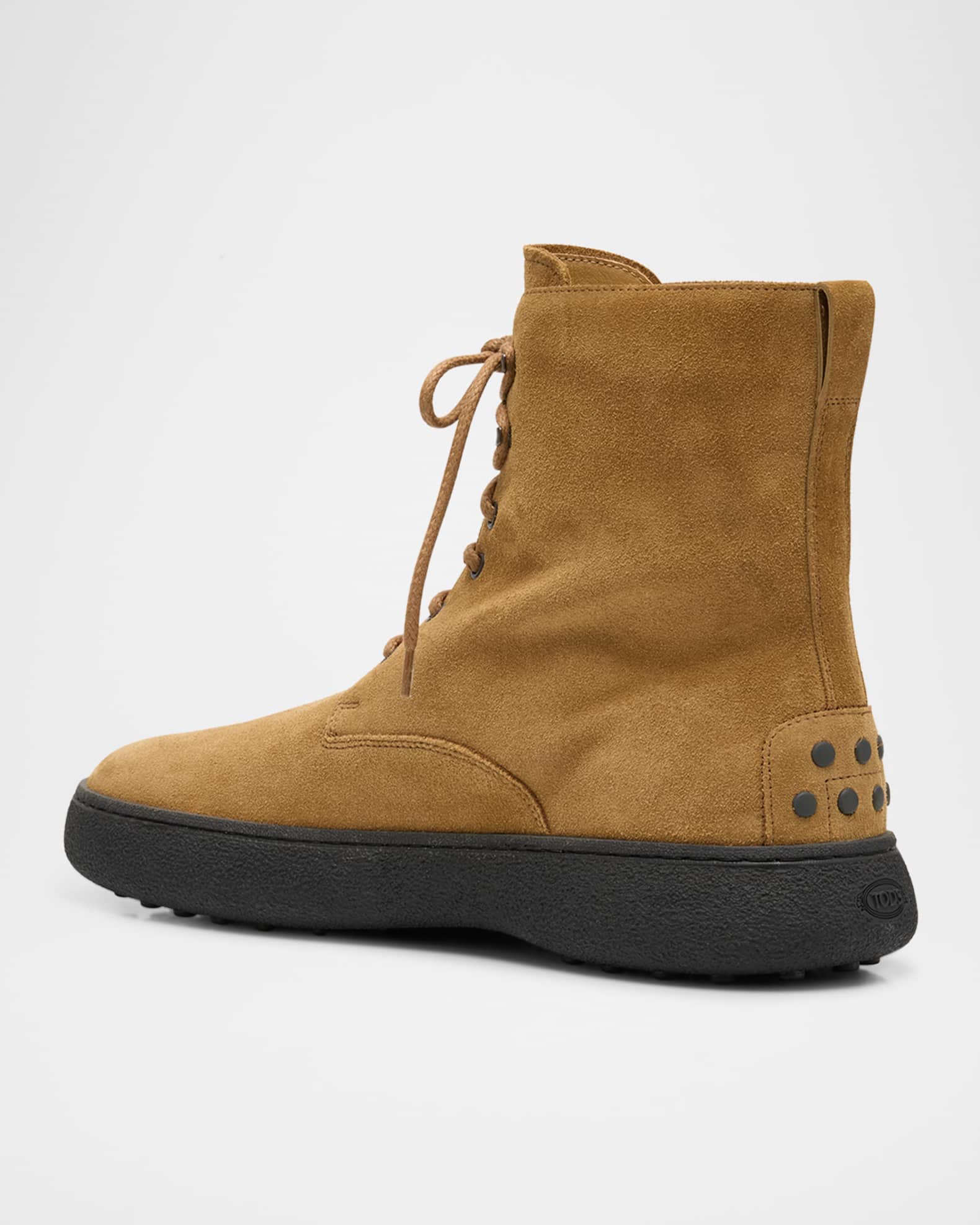 Tod s W. G. Lace Up Ankle Boots in Suede Brown